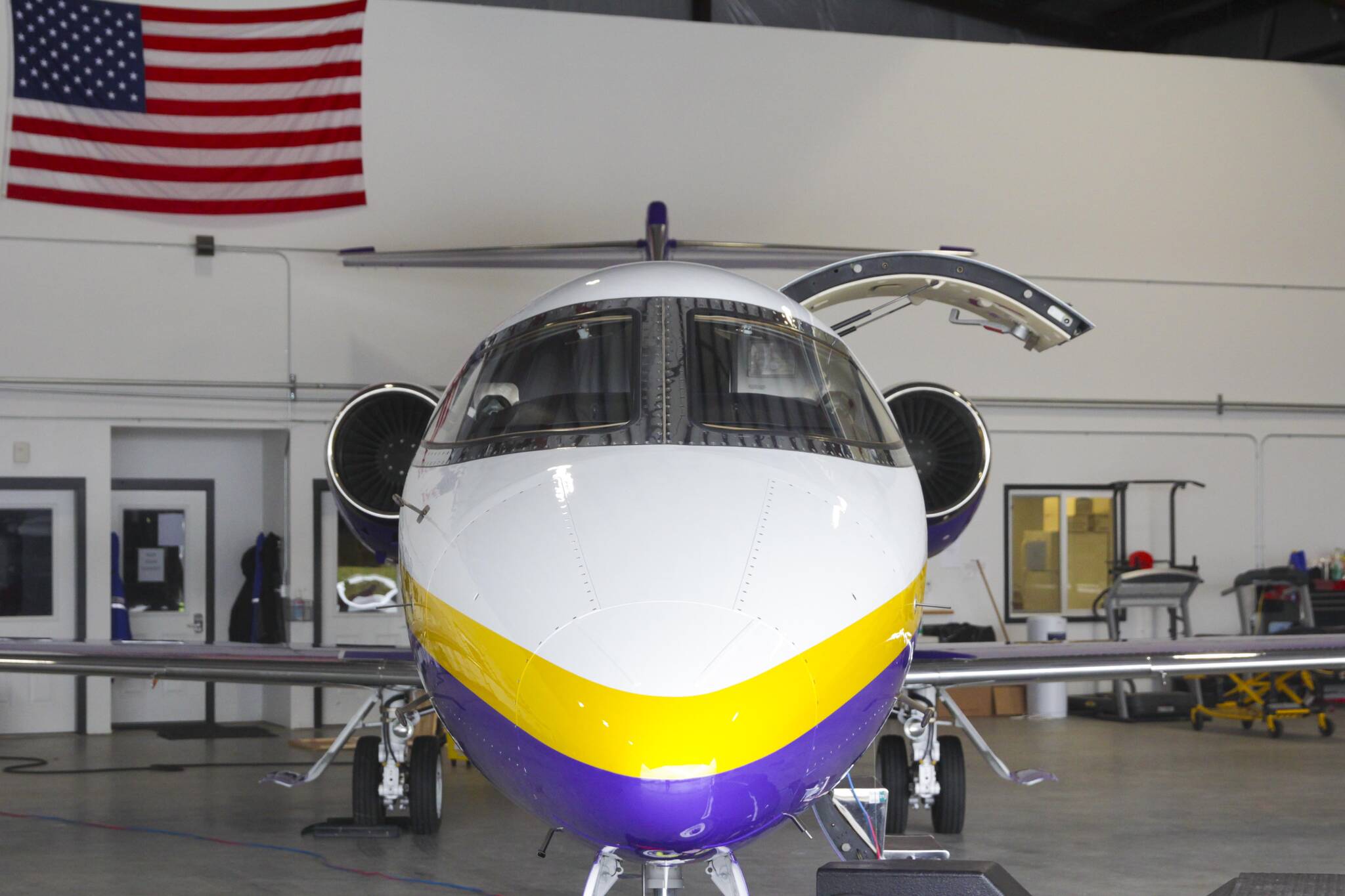 Michael S. Lockett /Juneau Empire 
Airlift Northwest’s new Learjet 45XR has longer range than its older models, allowing to make longer flights without refueling and spend less time getting critically injured patients to advanced care.