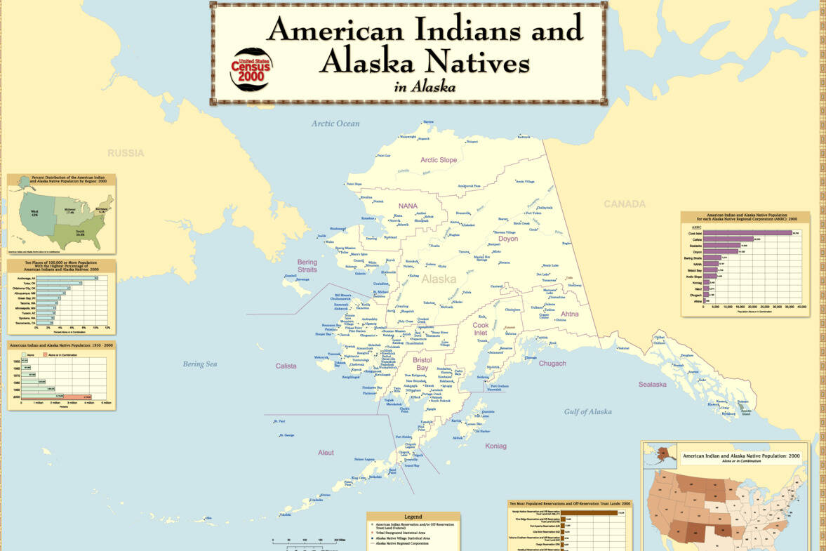 This map from the U.S. Cencsus Bureau highlighting Alaska’s indigenous populations. A ballot initiative to have the State of Alaska formally recognize the state’s already federally recognized tribes took a step forward Monday, when it was certified by the Division of Elections. (Courtesy image/ Wikicommons)
