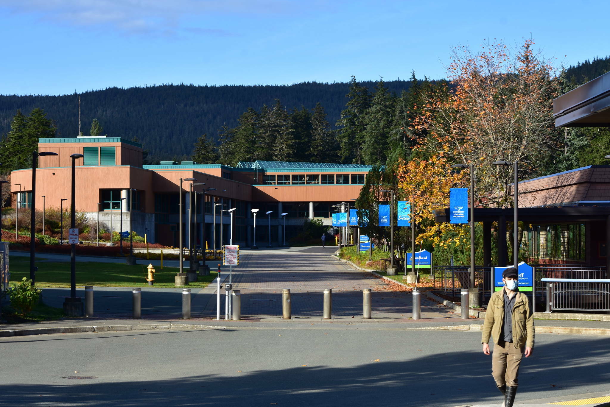 This October 2020 file photo shows the University of Alaska Southeast Campus, which doesn't currently have a broad COVID-19 vaccine mandate but UA President Pat Pitney said Monday one would have to come eventually. (Peter Segall / Juneau Empire file)