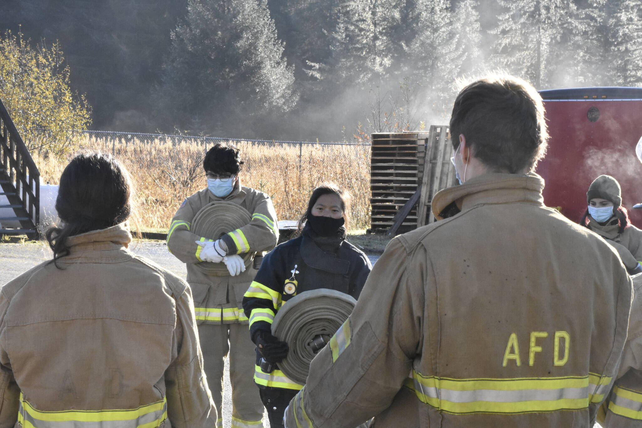 Capital City Fire/Rescue’s Cadet Program is in session once again, meeting at Hagevig Regional Fire Training Center the on the first three Saturdays of each month for high schoolers to learn more about the job. (Peter Segall / Juneau Empire)