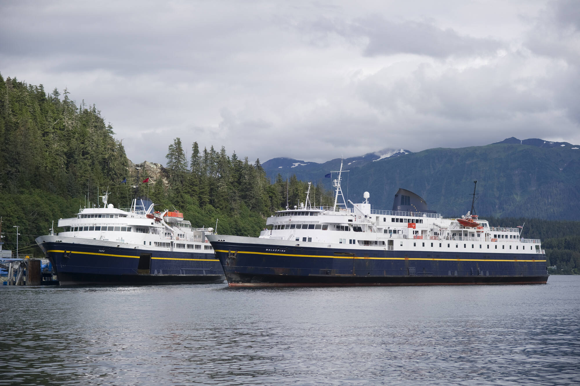 This 2011 photo shows the Taku and Malaspina ferries at the Auke Bay Terminal. (Michael Penn / Juneau Empire File)