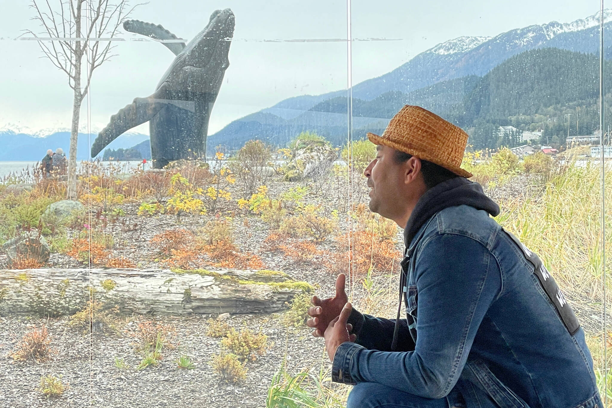 Michael S. Lockett / Juneau Empire 
Stephen Qucang Blanchett, creative director of Rock Aak’w Indigenous Music Festival, shoots an ad for the festival, which will begin on Nov. 5, at Mayor Bill Overstreet Park on Oct. 19, 2021.
