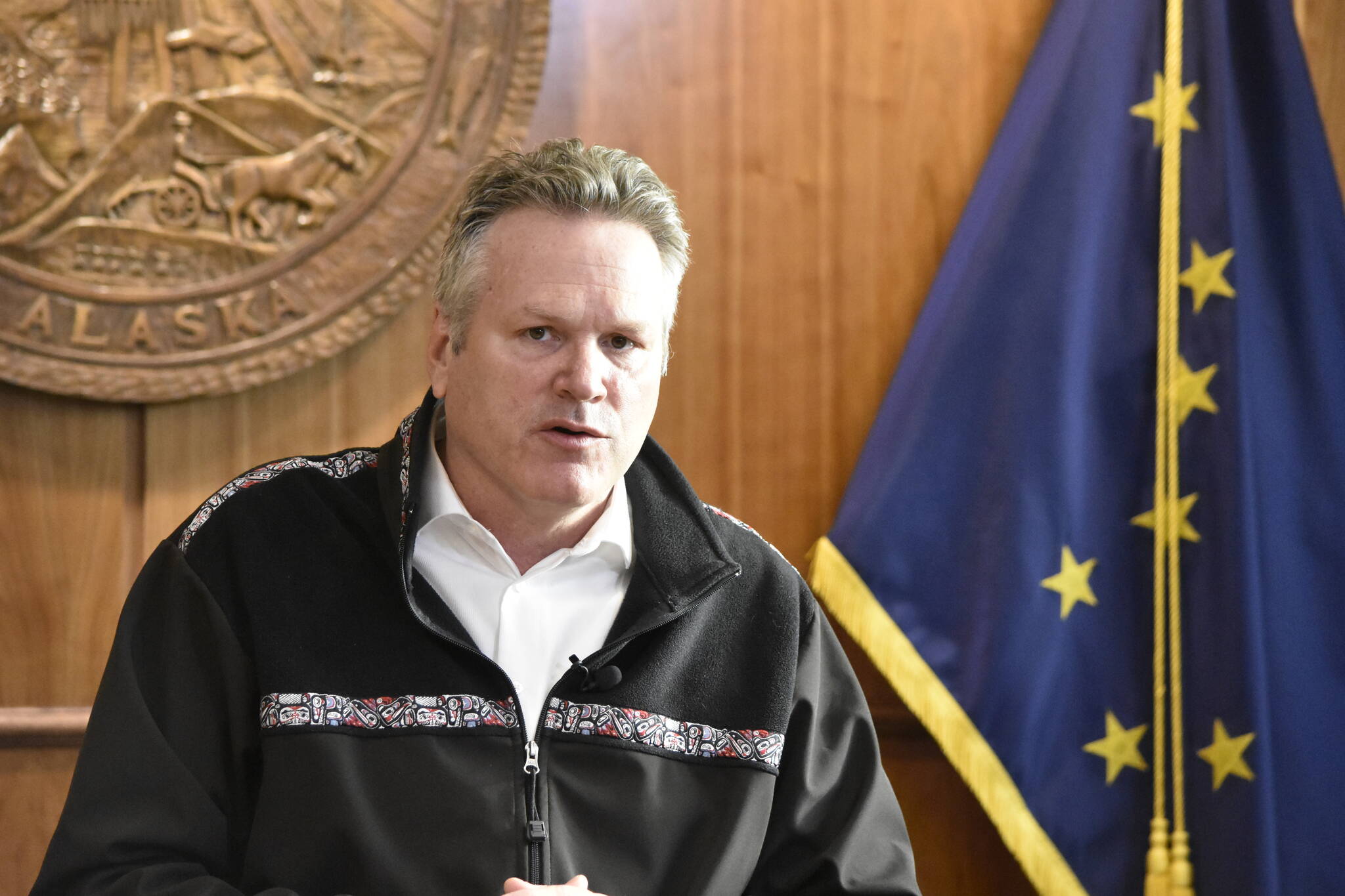 Gov. Mike Dunleavy criticized state lawmakers at a news conference at the Alaska State Capitol on Thursday, Oct. 28, 2022, for the lack of progress made during the fourth special session of the year. Dunleavy had called lawmakers to Juneau to work towards resolving the state's long term fiscal issues but deep divisions stalled work. (Peter Segall / Juneau Empire)
