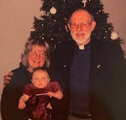 Courtesy Photo 
This photo shows Larry and Laura Rorem and Sophia Owen on Christmas at Shepherd of the Valley 2005.