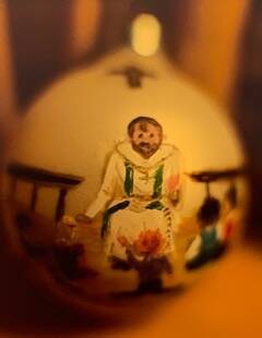 Courtesy Photo 
This photo shows a Christmas tree ornament of Pastor Larry and the Children at Prince of Peace in Westland, Michigan, about 1980.