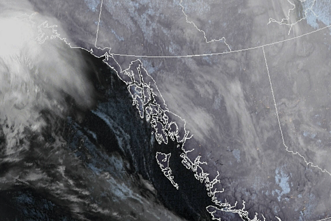 Moisture-laden air coming from the northwest is expected to dump more than a foot of snow on parts of Southeast Alaska, including Juneau, with the heaviest snowfall predicted to hit during the evening of New Year’s Eve. (Screenshot/ National Oceanic and Atmospheric Administration)