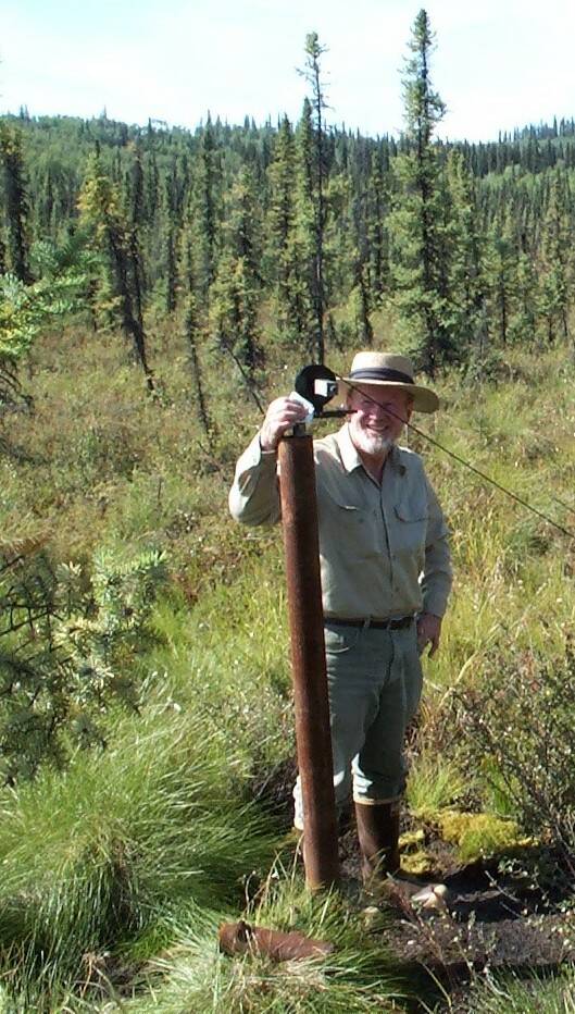 Tom Osterkamp, shown here at Bonanza Creek near Fairbanks, was Vladimir Romanovsky’s mentor who established permafrost-monitoring stations along the trans-Alaska pipeline. (Courtesy Photo /Vladimir Romanovsky)