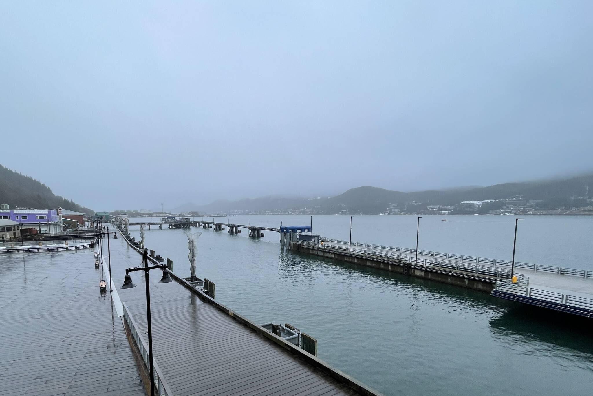 The City and Borough of Juneau Committee of the Whole got an update on the city’s project to electrify two of the cruise piers on Feb. 14, 2022. (Michael S. Lockett / Juneau Empire)