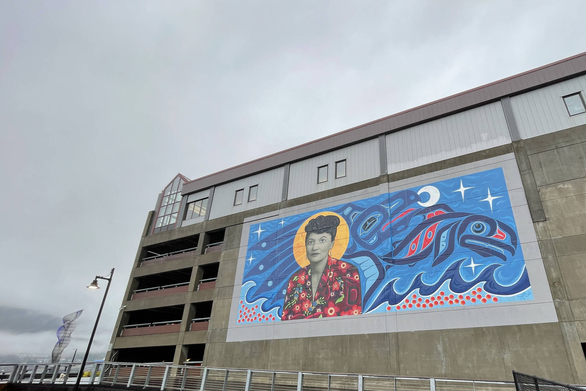 Elizabeth Kaaxgal.aat Peratrovich’s legacy is strong in Juneau, where a recently finished mural and renamed plaza help honor the memory of the civil rights activist. (Michael S. Lockett / Juneau Empire)