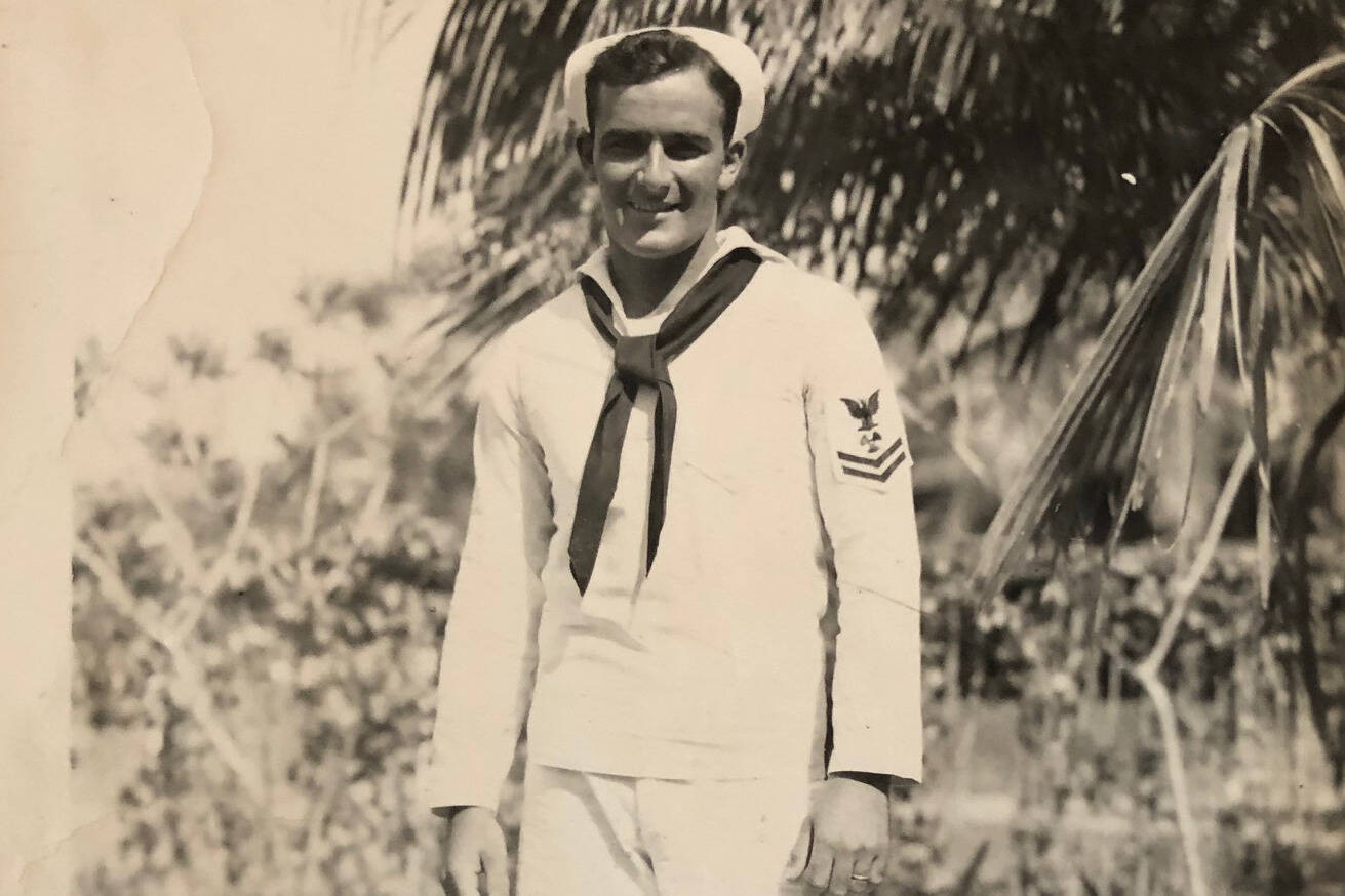 James J. Carey, seen here in uniform during his time serving the Navy in WWII, was stationed at Guantanamo Bay as a diesel mechanic. (Courtesy photo / Donna Austin)