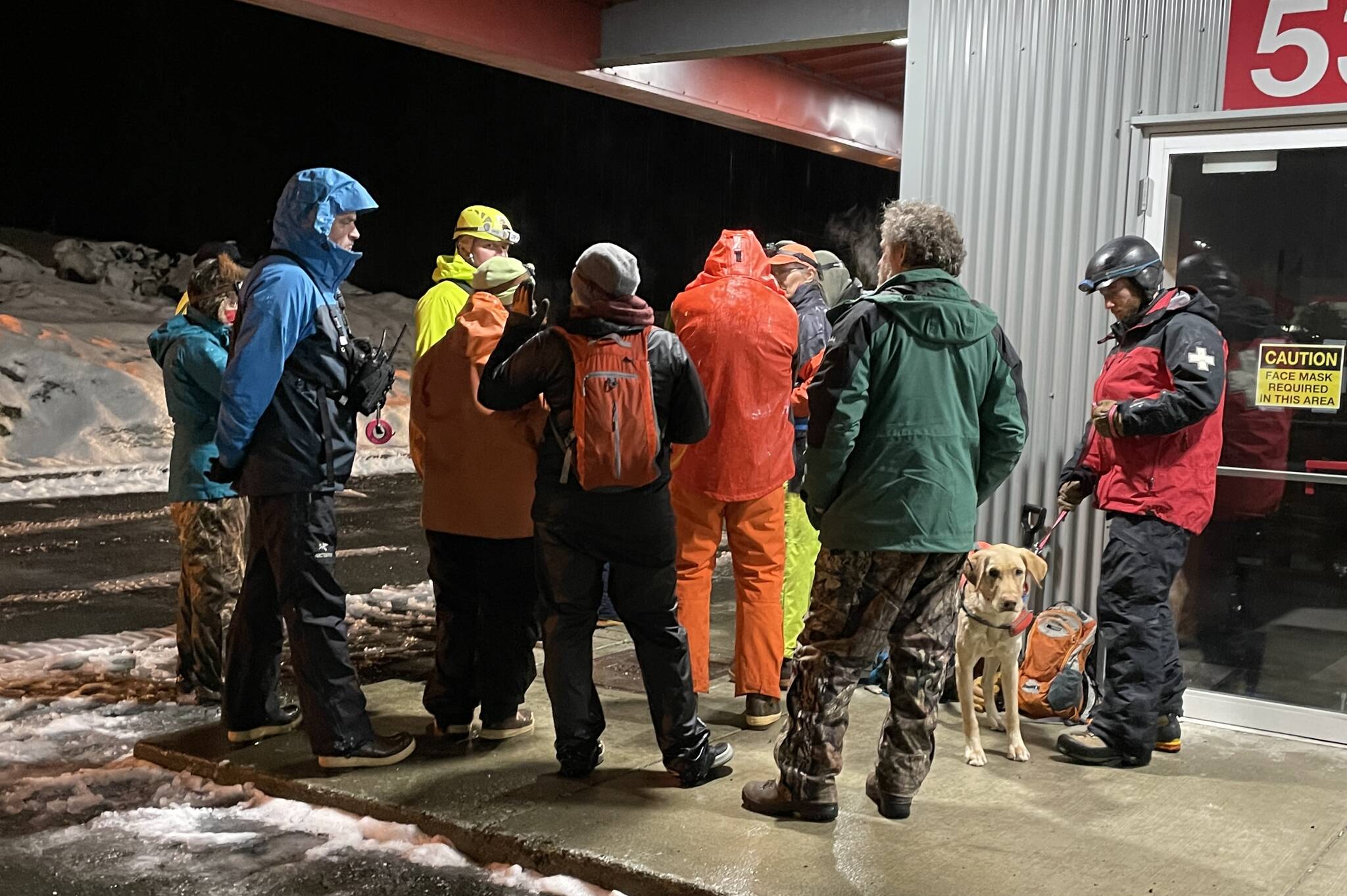 Emergency organizations and search and rescue groups gathered on Friday, Feb. 25, to practice urban avalanche rescues in a large-scale exercise. (Michael S. Lockett / Juneau Empire)