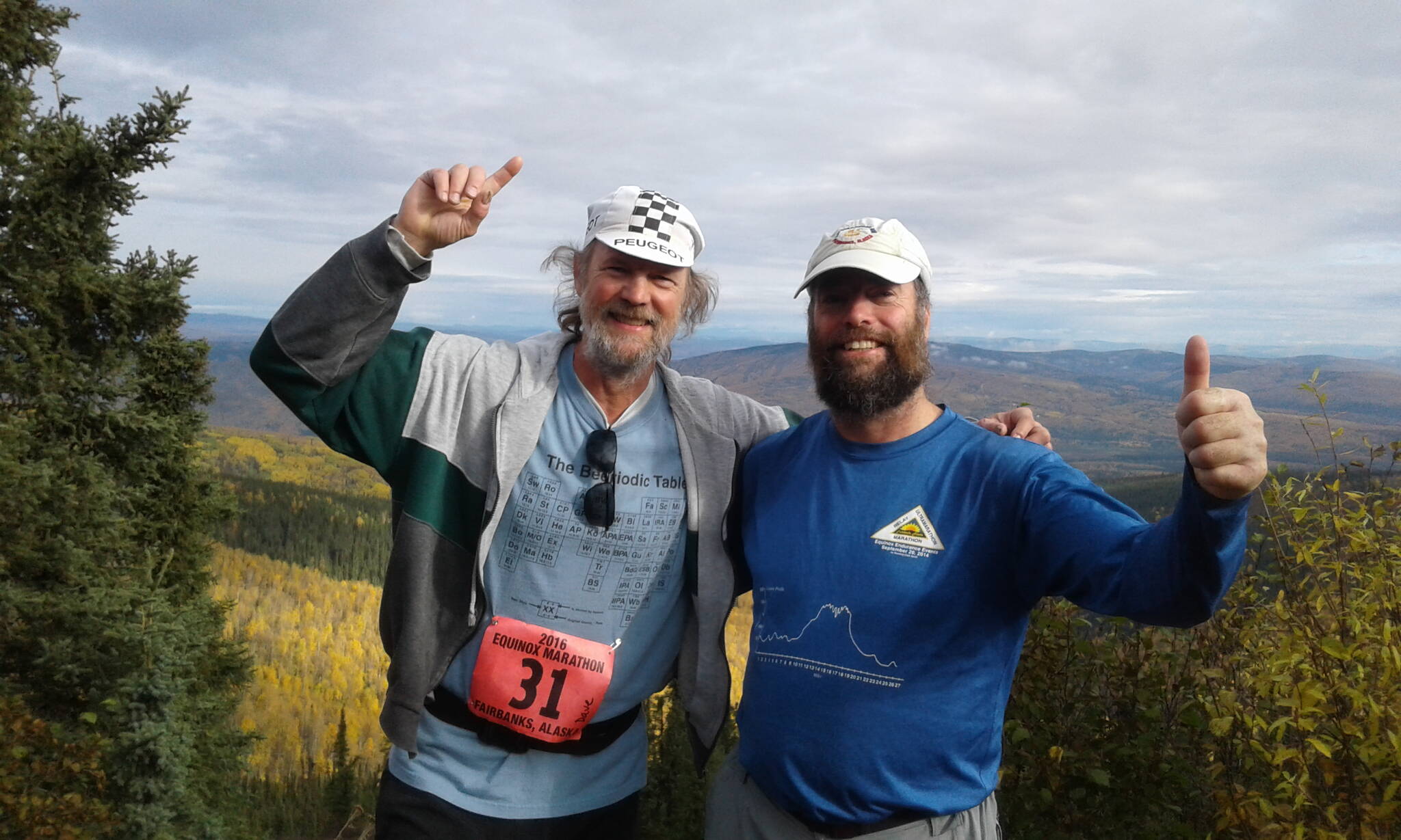 Dave Covey and Jim Brader on the course of the Equinox Marathon in 2016. (Courtesy Photo / Jim Brader)
