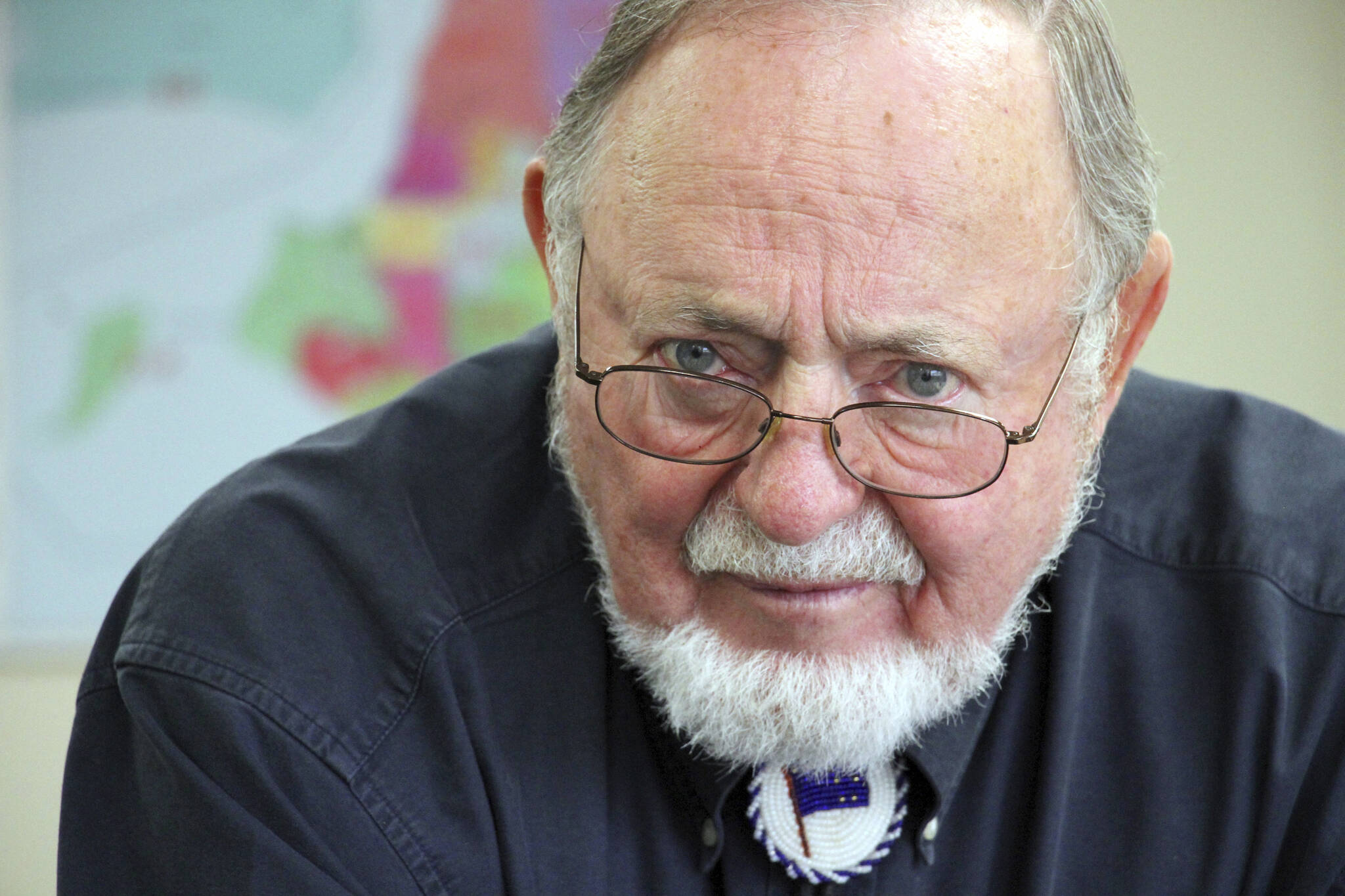 U.S. Rep. Don Young answers a reporter’s question after filing paperwork for reelection at the Alaska Division of Elections in Anchorage, Alaska. Young, the longest-serving member of Alaska’s congressional delegation, died Friday, March 18, 2022. He was 88. (AP Photo / Mark Thiessen)