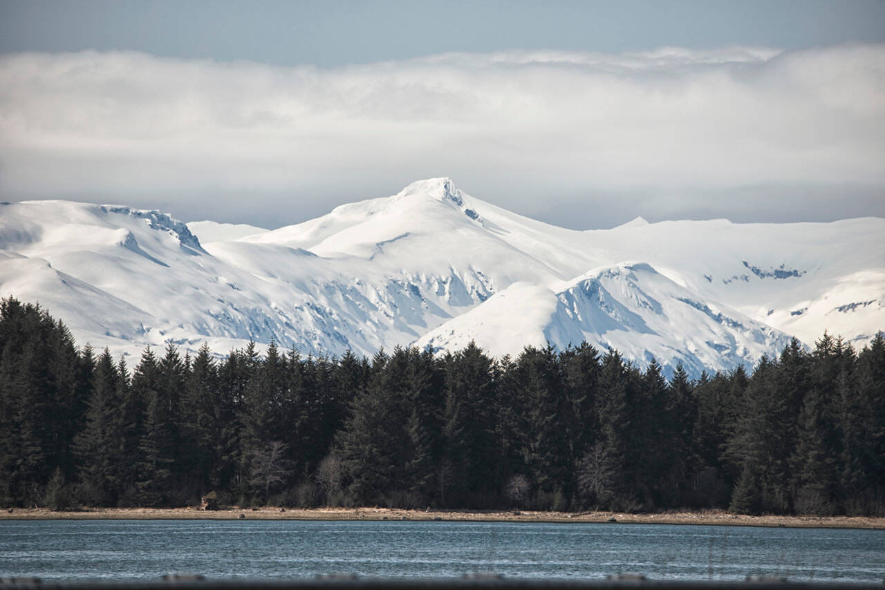 This photo shows the North Douglas forest with Admiralty Island National Monument snow covered peaks. (Courtesy Photo / Kenneth Gill, gillfoto)