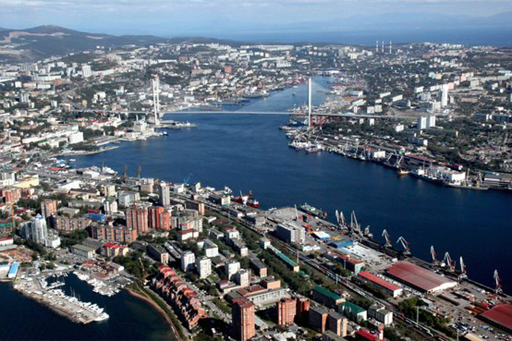 This public domain image shows the Golden Bridge in Vladivostok, Russia. After a narrow vote by the City and Borough of Juneau Assembly, the Russian city and Juneau are still sister cities.