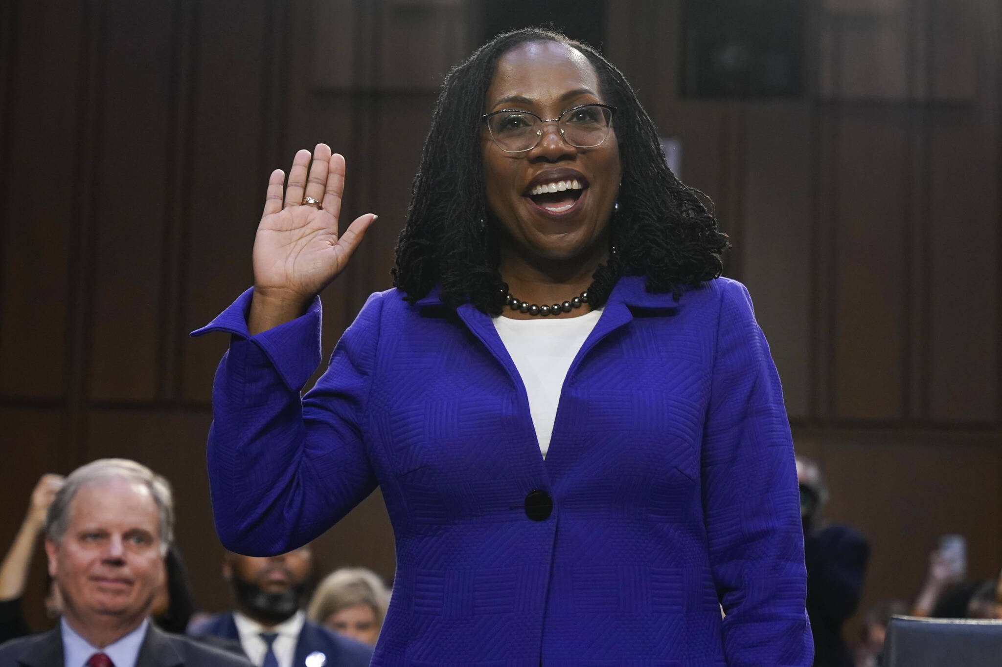 Supreme Court nominee Judge Ketanji Brown Jackson is sworn in for her confirmation hearing before the Senate Judiciary Committee March 21, 2022, on Capitol Hill in Washington. (AP Photo / Jacquelyn Martin)