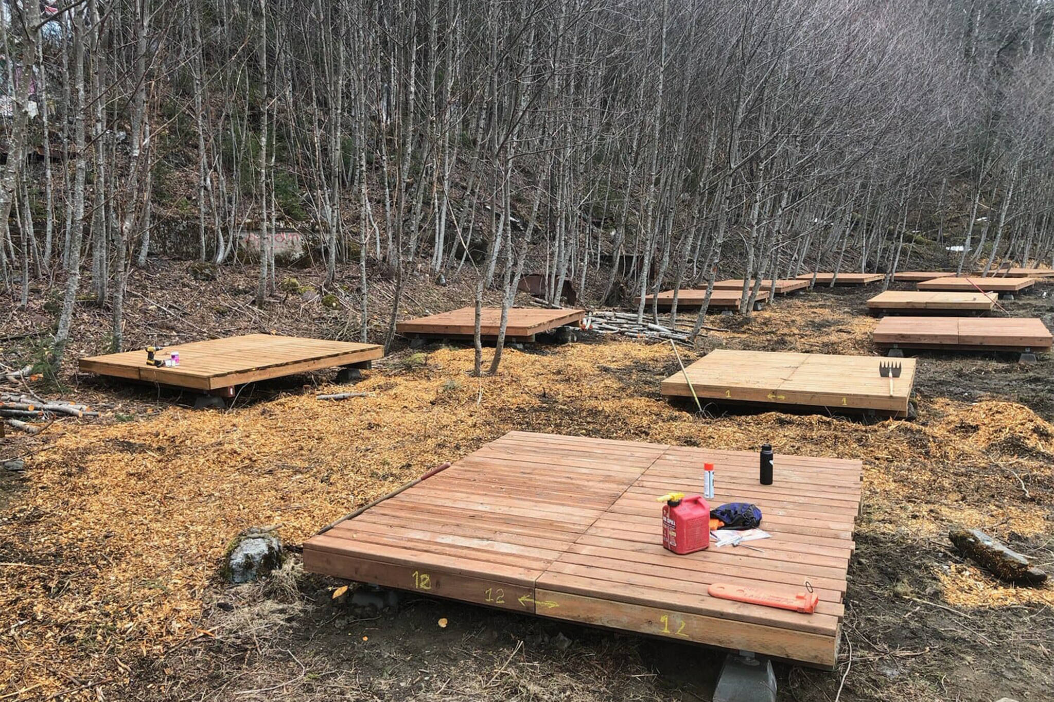 This photo shows Mill Campground, which is set to open on Wednesday. (Mark Sabbatini / Juneau Empire)