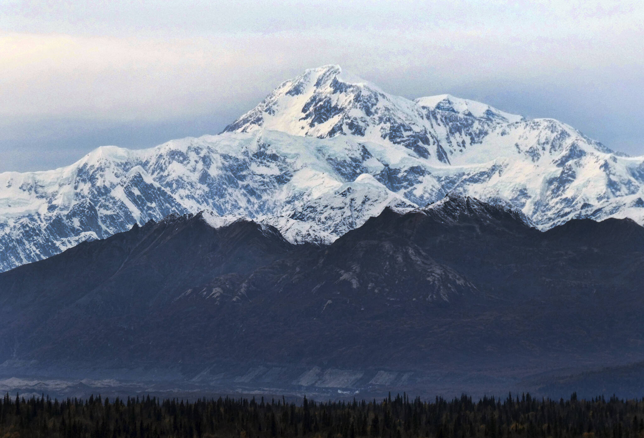 AP Photo / Becky Bohrer 
Denali, is seen from a turnout in Denali State Park, Alaska in this October 2017 photo. National park rangers in Alaska on Friday, May 6, 2022, resumed an aerial search for the year’s first registered climber on North America’s tallest peak after he didn’t check in with a friend.
