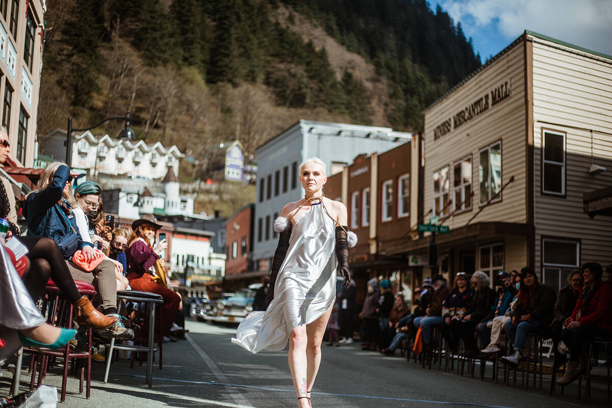 Jordyn Ortega walks the runway during an Alaska Fashion Week event on May 7, 2022. (Courtesy photo / Sydney Akagi Photography)