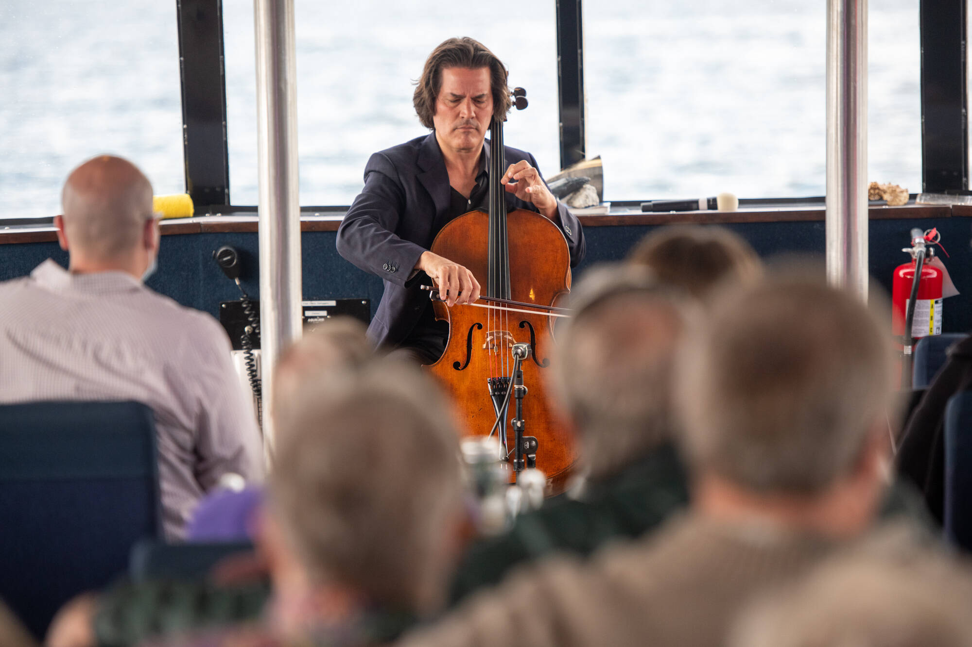 Courtesy Photos 
Zuill Bailey performs a cello concert during a music cruise in Auke Bay on Saturday afternoon.