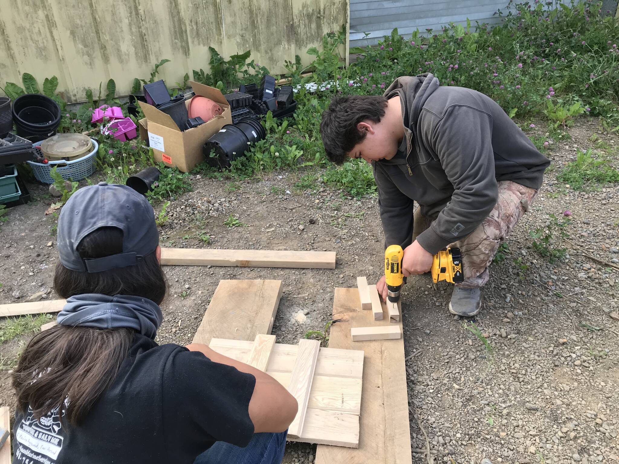 Hoonah’s Alaska Youth Stewards helped make improvements to Moby and water the plants in summer 2021. (Courtesy Photo / Jillian Schuyler)