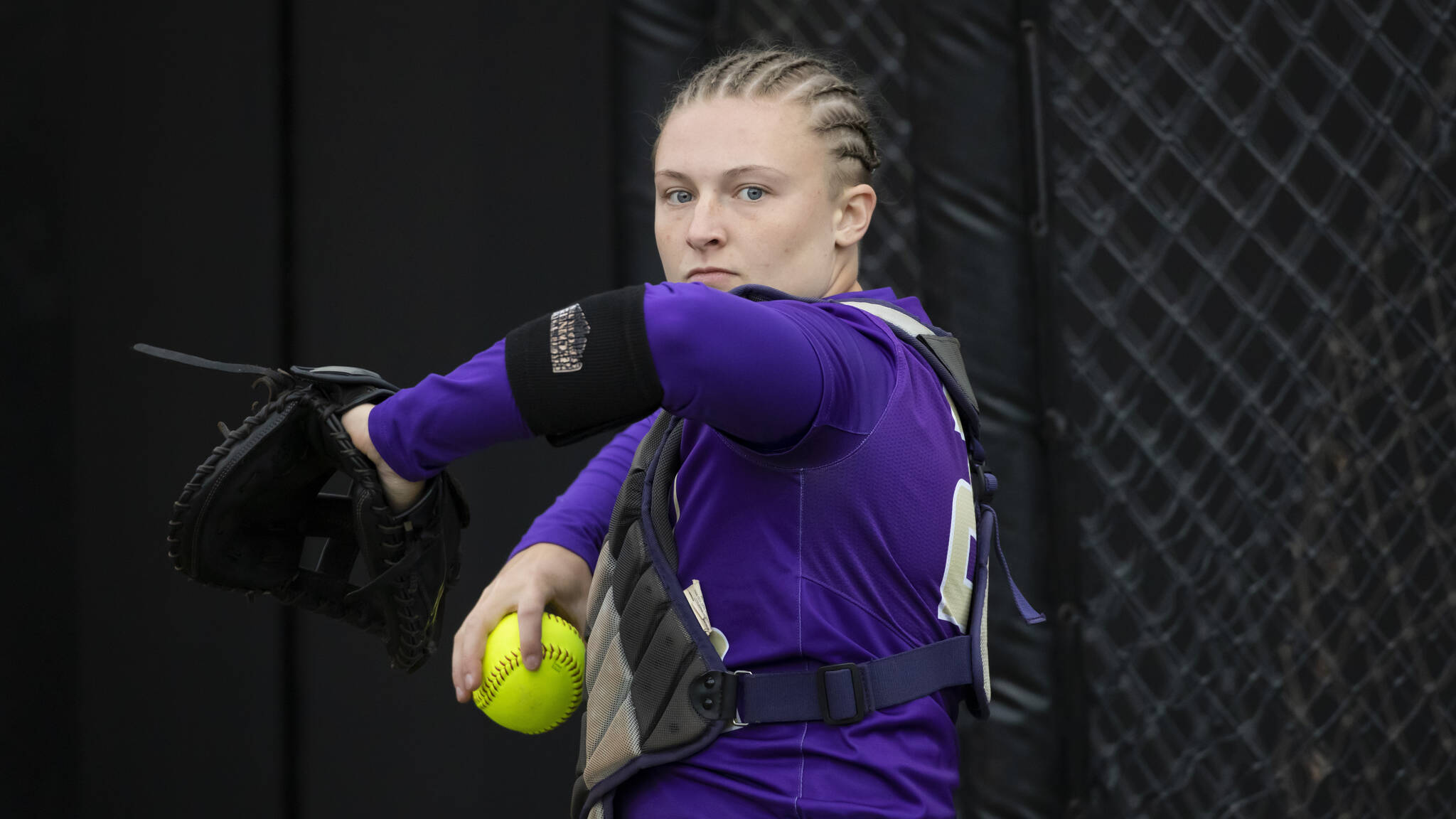 James Madison catcher Lauren Bernett throws during an NCAA college softball game on May 28, 2021, in Columbia, Mo. Five college athletes, including Meyer, took their own lives in the spring, sparking concerns that schools were not doing enough for some of their higher-profile students. (AP Photo / Colin E. Braley)