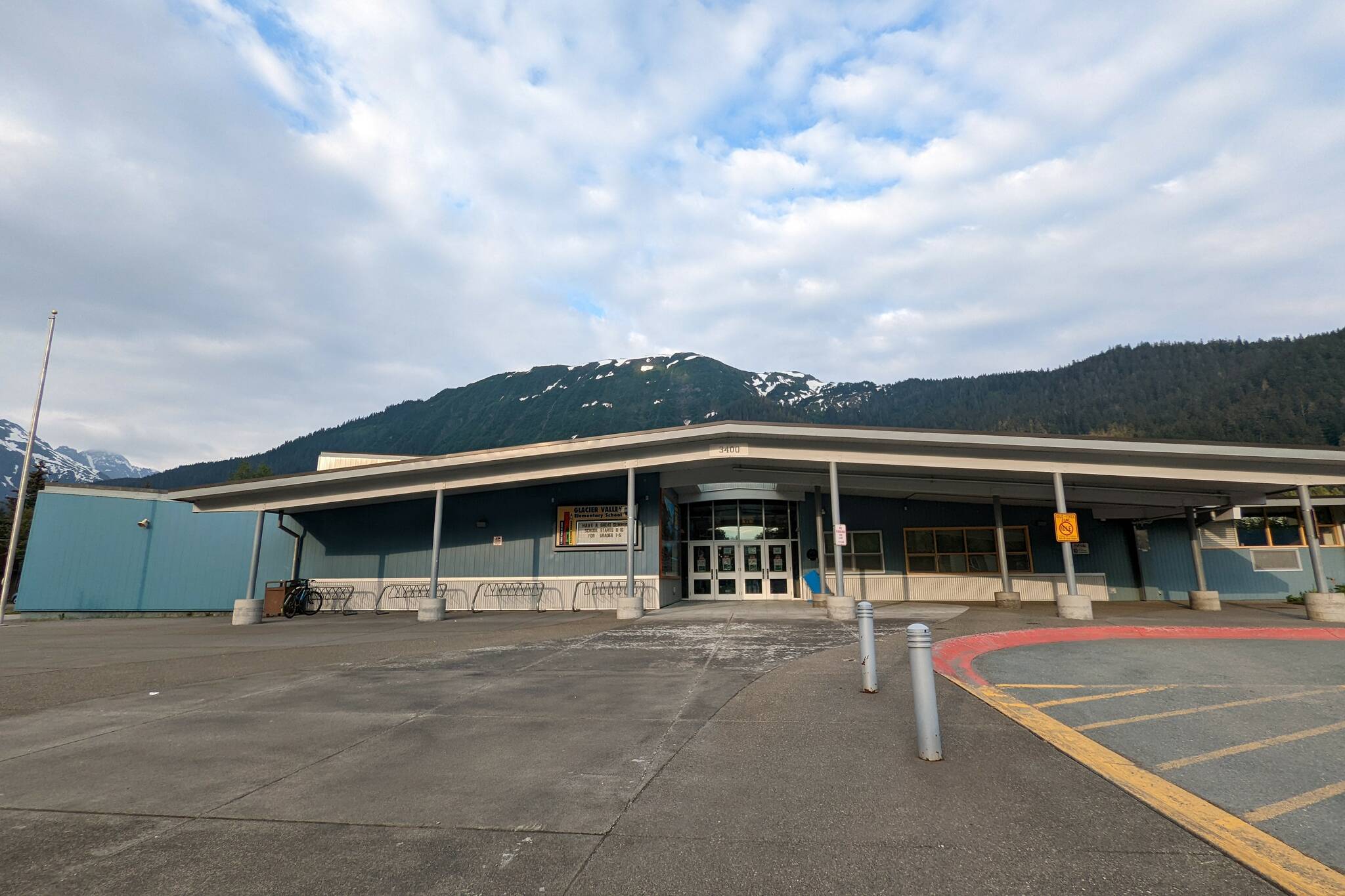A special meeting of the school board will begin with a “discussion with NANA Management Services regarding (the) food services incident,” according to an agenda published by the Juneau School District. Twelve kids and two adults ingested floor sealant when it was served Tuesday morning by the company during breakfast at the RALLY program Sít’ Eetí Shaanáx - Glacier Valley School, shown in this June 14 photo. (Ben Hohenstatt / Juneau Empire)