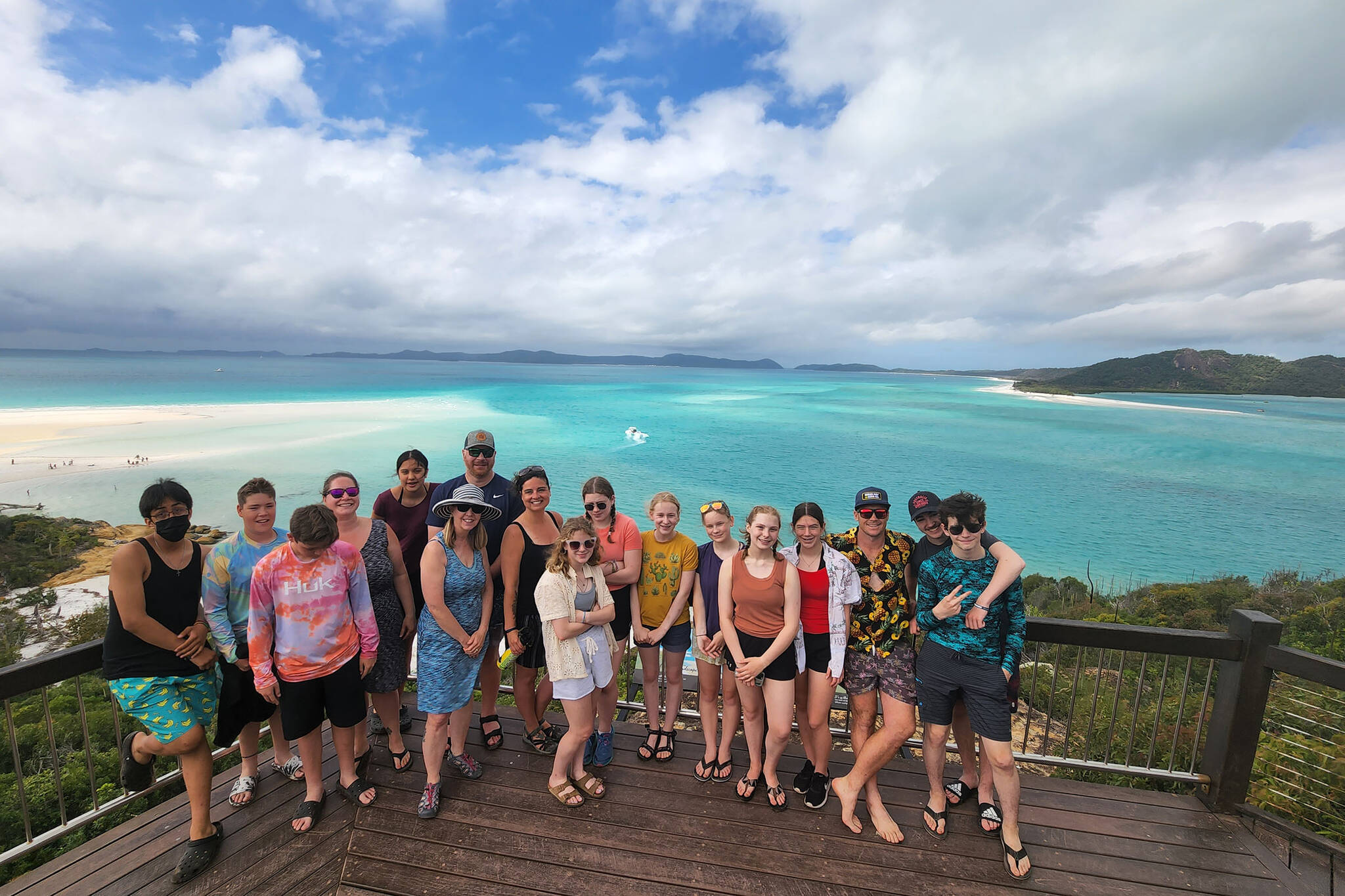 Courtesy Photo / Juneau Culture Club 
Juneau Culture Club poses on the Whitehaven Beach along the Whitsundays Island in Australia on June 15.