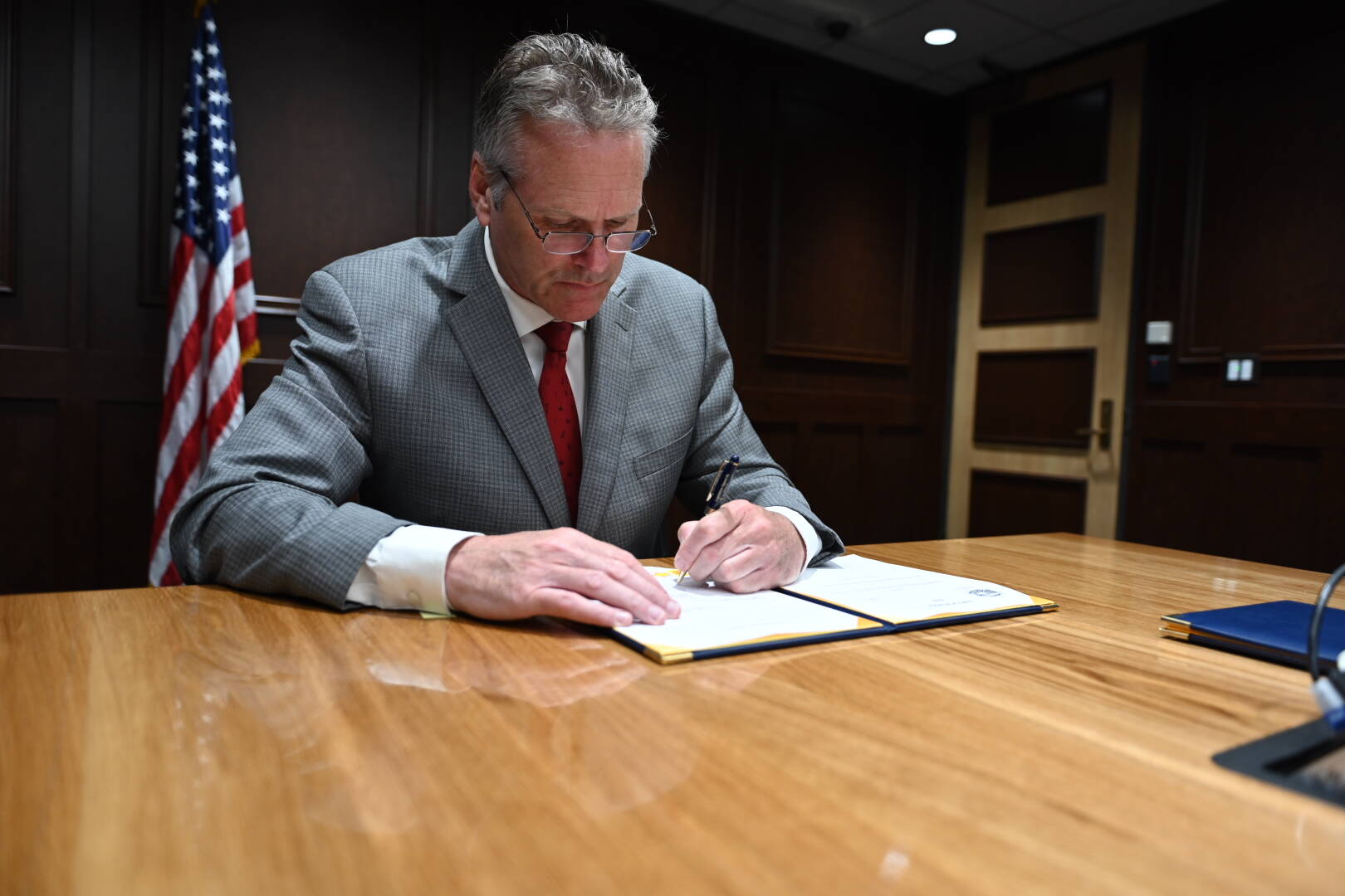 Courtesy Photo / Office of Gov. Mike Dunleavy 
Gov. Mike Dunleavy on Tuesday signed the budget for the upcoming fiscal year.