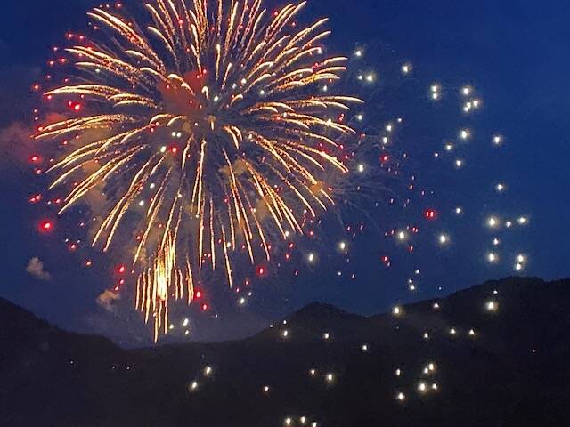 Fourth of July fireworks against the Douglas mountain range on July 4. (Courtesy Photo / Denise Carooll)