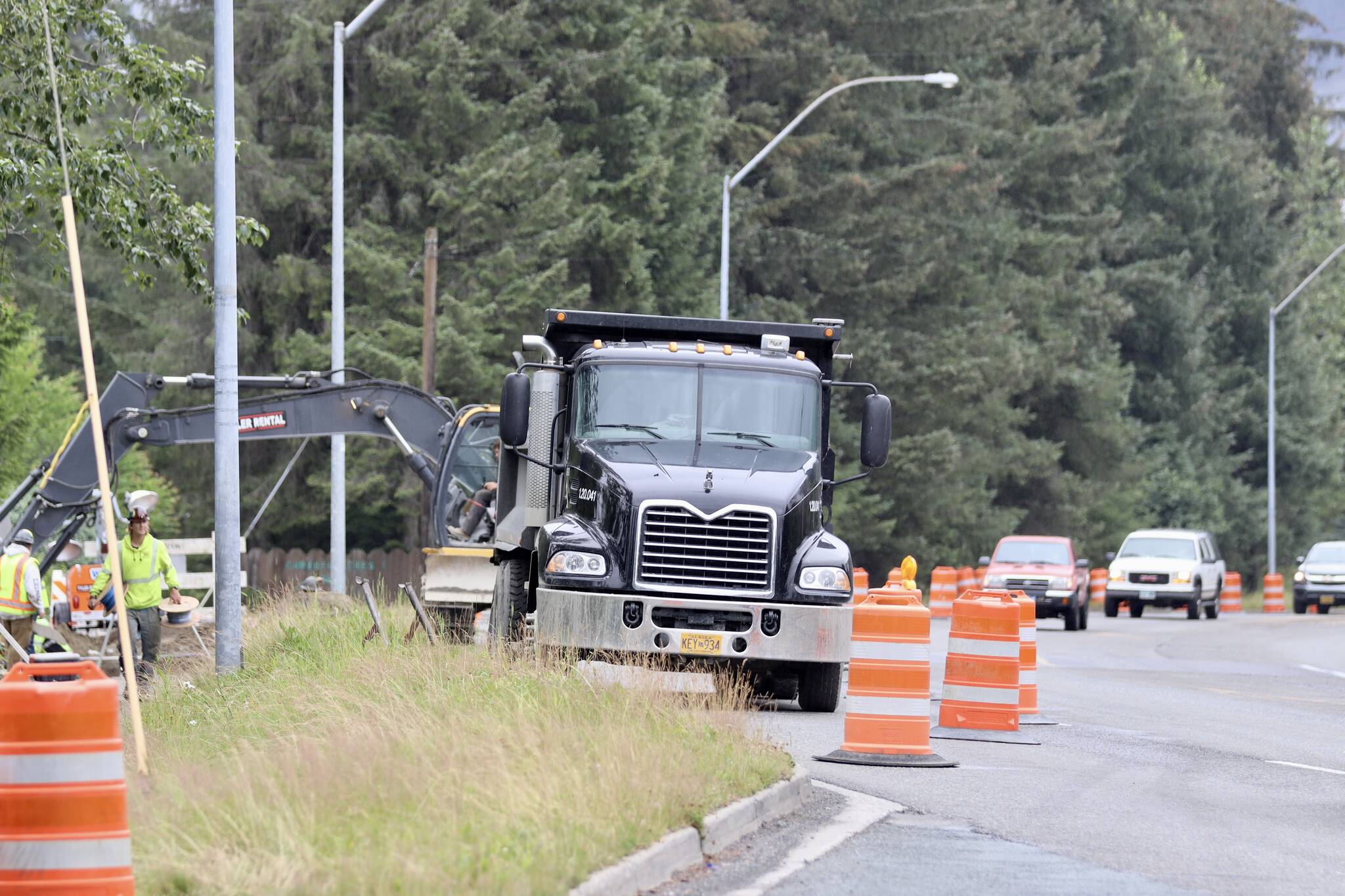 Work on culvert under Mendenhall Loop Road went faster than expected, said a Department of Transportation and Public Facilities spokesperson. (Michael S. Lockett / Juneau Empire)