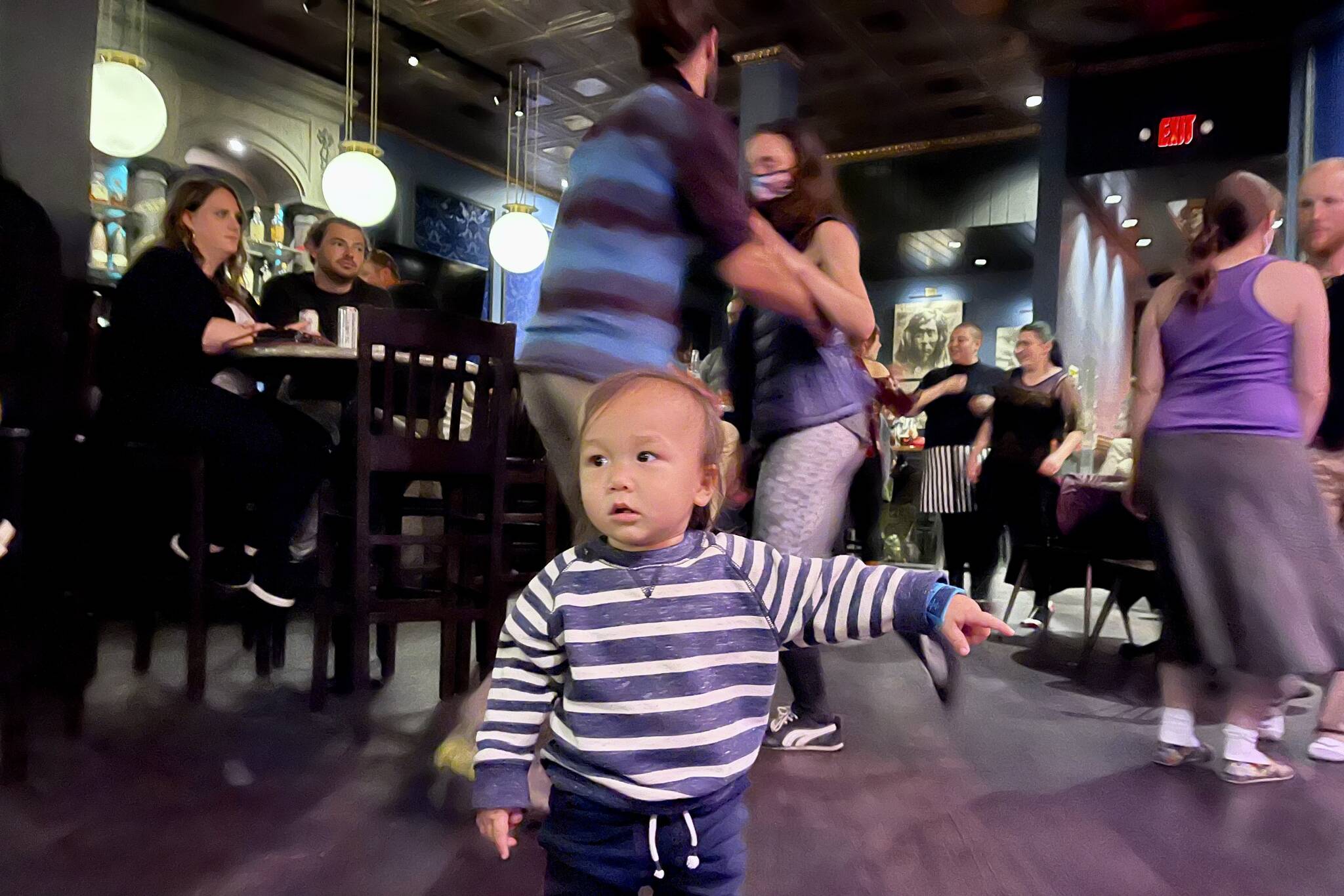 Juneau’s Kaizen Onyx proved that everyone of all ages couldn’t help but take to the dance floor at Crystal Saloon’s Saturday blues night. (Jonson Kuhn / Juneau Empire)