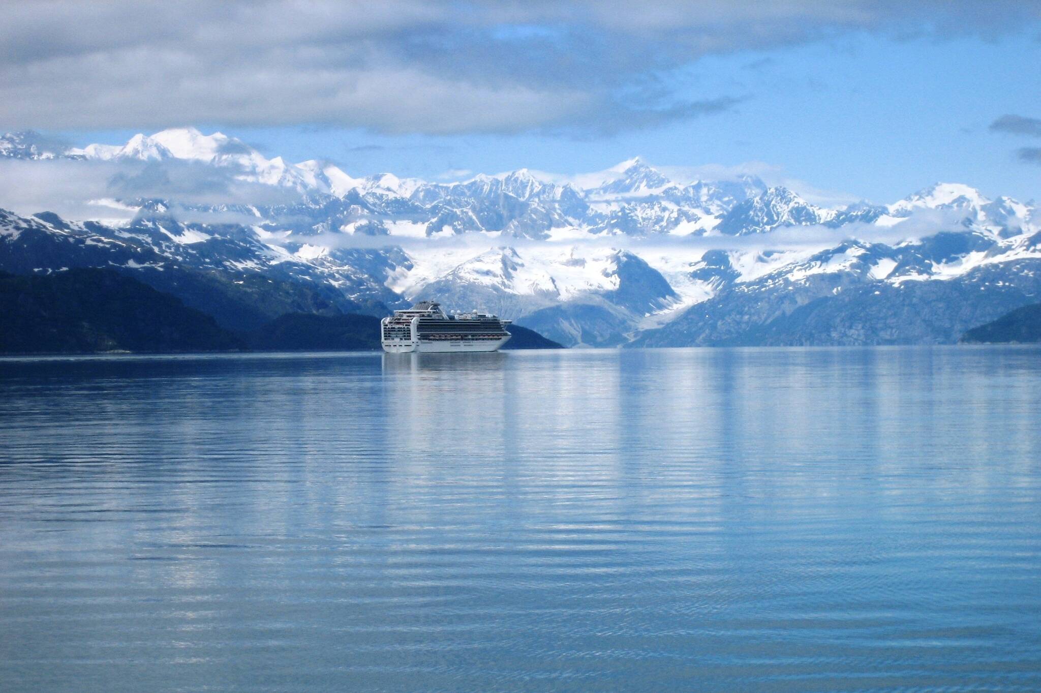 A cruise ship nears the glaciers near Glacier Bay National Park and Preserve. Glacier Bay is implementing a cruise ship inspection program that works similar to the inactive Ocean Ranger program. (Courtesy Photo / U.S. National Park Service)