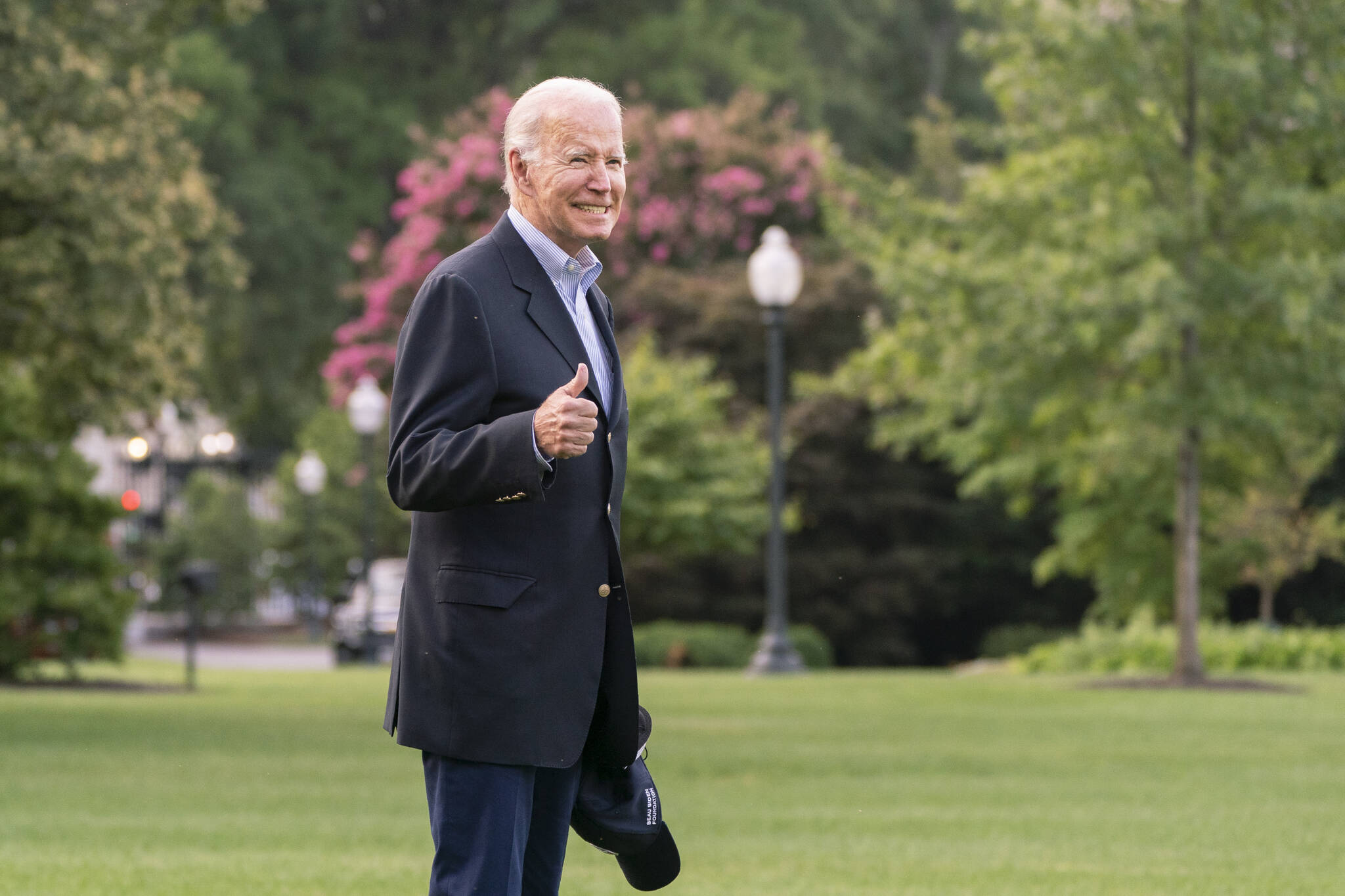 President Joe Biden walks to board Marine One on the South Lawn of the White House in Washington, on his way to his Rehoboth Beach, Del., home after his most recent COVID-19 isolation, Sunday, Aug. 7, 2022. (AP Photo / Manuel Balce Ceneta)