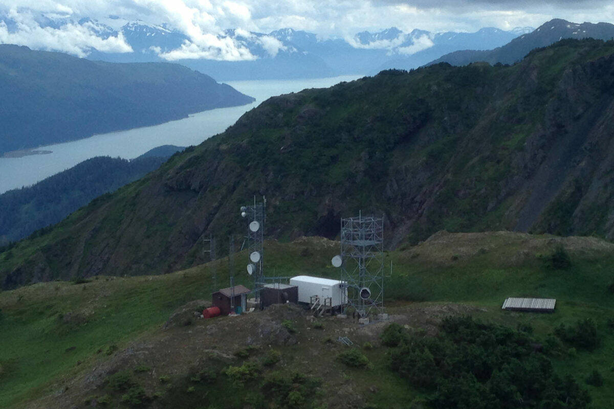 Radio equipment sits atop Saddle Mountain near Juneau. The Juneau Police Department shares this equipment with other agencies. JPD is currently operating on a radio system that was dated to stop working eight years ago and faces an $11 million gap in funding to pay for a new one according to the police chief who presented a slideshow on the topic at the Assembly Committee of the Whole meeting Monday night. (Courtesy photo / Juneau Police Department)