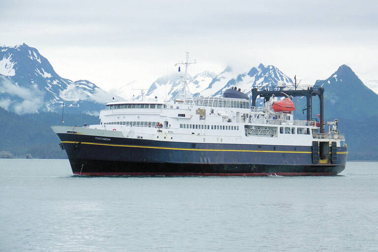 The MV Tustumena sails into Homer after spending the day in Seldovia in 2010. (Homer News File Photo)