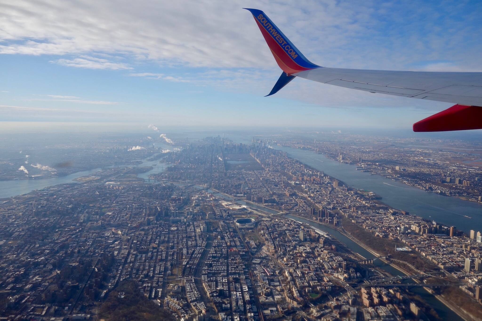 This photo shows a view of Manhattan from the window seat of a New York to Seattle flight. (Courtesy Photo / Ned Rozell)