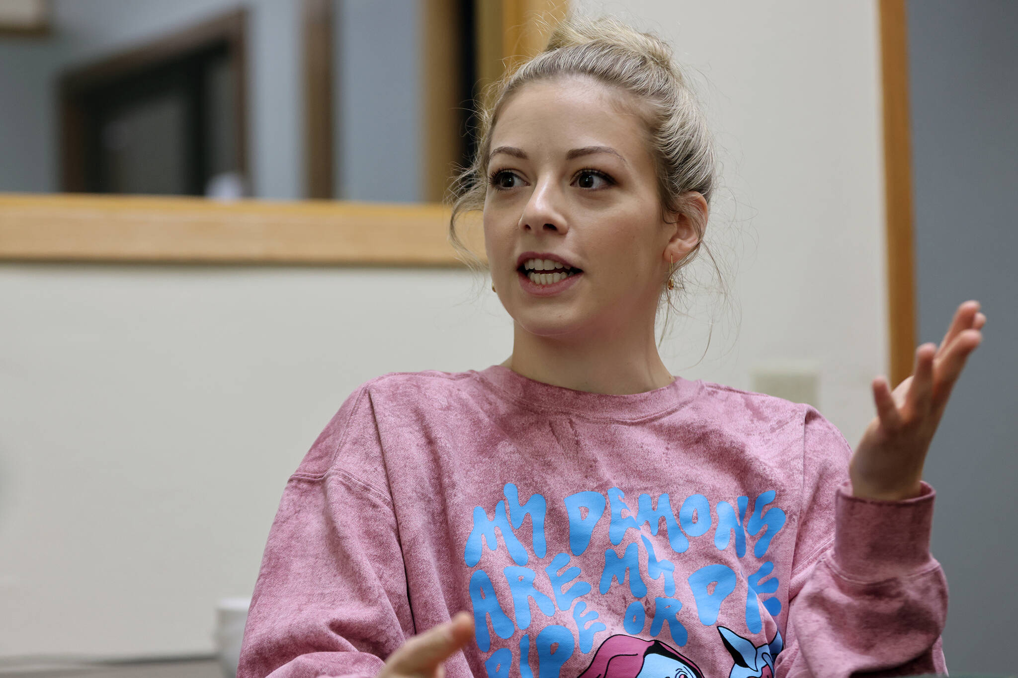 Gracie Gold will be answering questions and giving a free talk for Juneau area students and their families that will address the challenges she’s faced as an international competitor at such a young age. (Ben Hohenstatt / Juneau Empire)