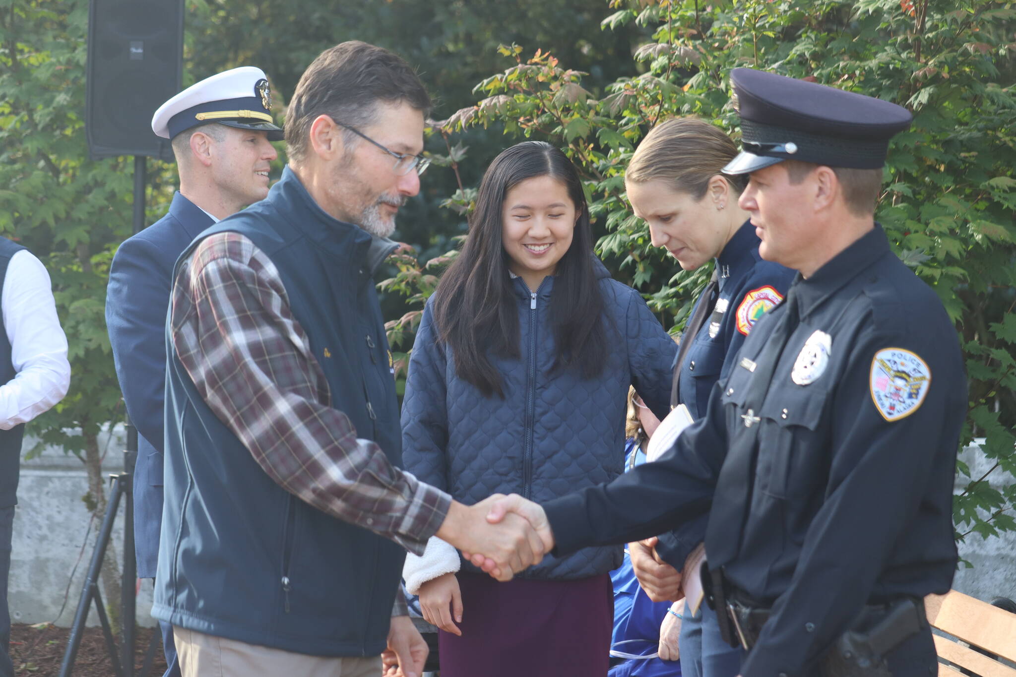 Juneau residents were given an opportunity to shake hands and personally thank various members of Juneau’s first responders. (Jonson Kuhn / Juneau Empire)