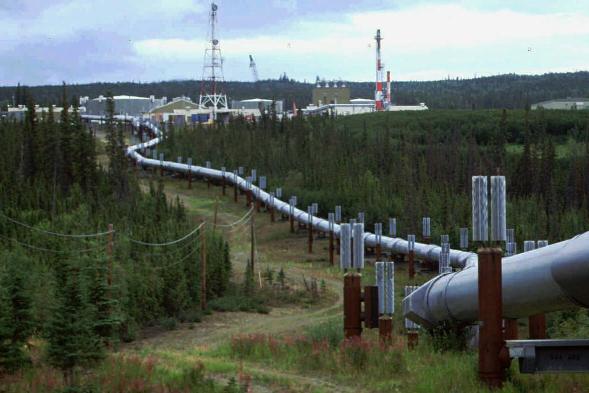 In this undated file photo the Trans-Alaska pipeline and pump station north of Fairbanks, Alaska is shown. (AP Photo / Al Grillo)