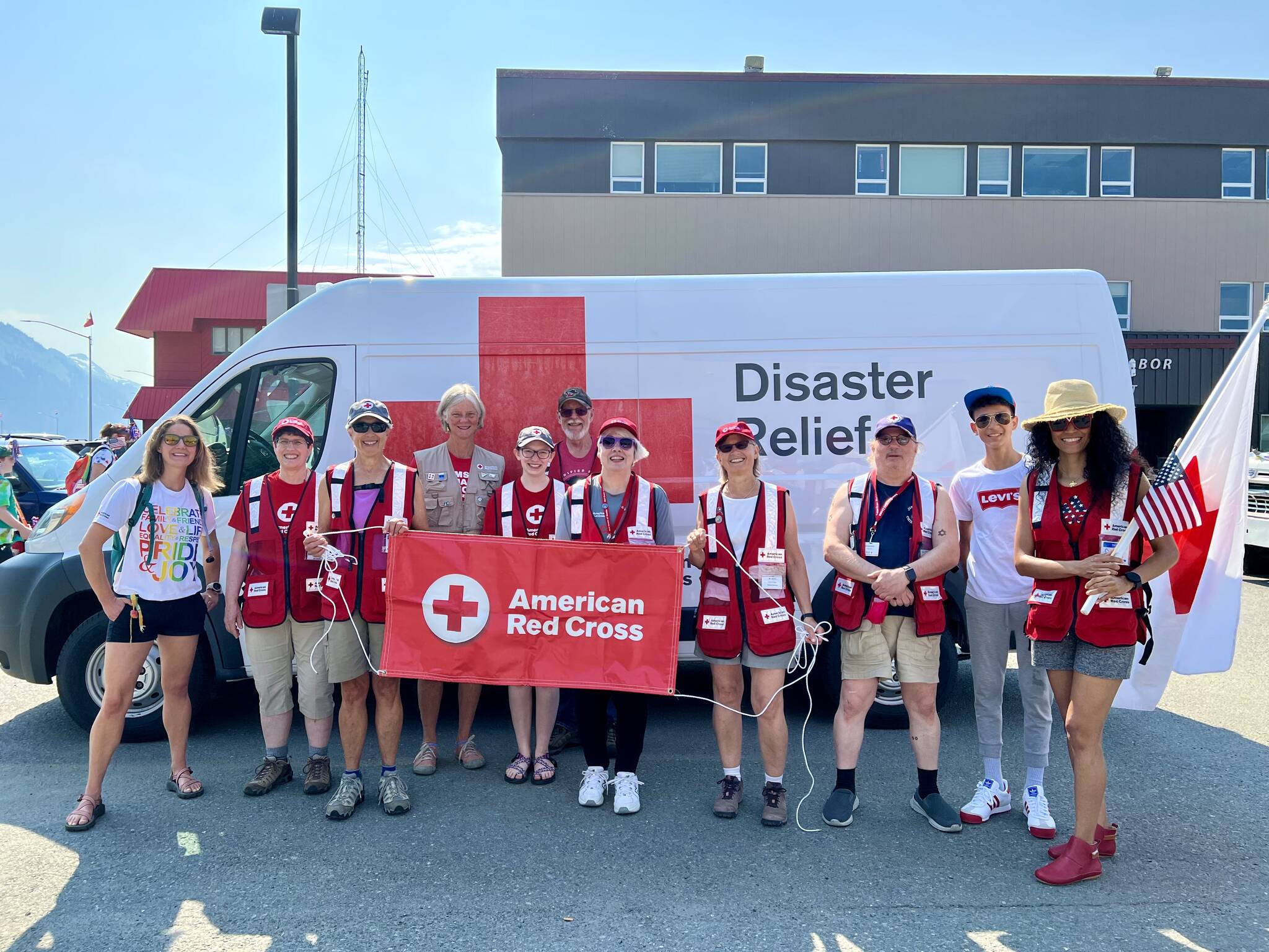 Courtesy Photo / Red Cross 
This photo featuring Loren Jones and other volunteers was taken during the Red Cross at the Juneau Fourth of July Parade 2022.