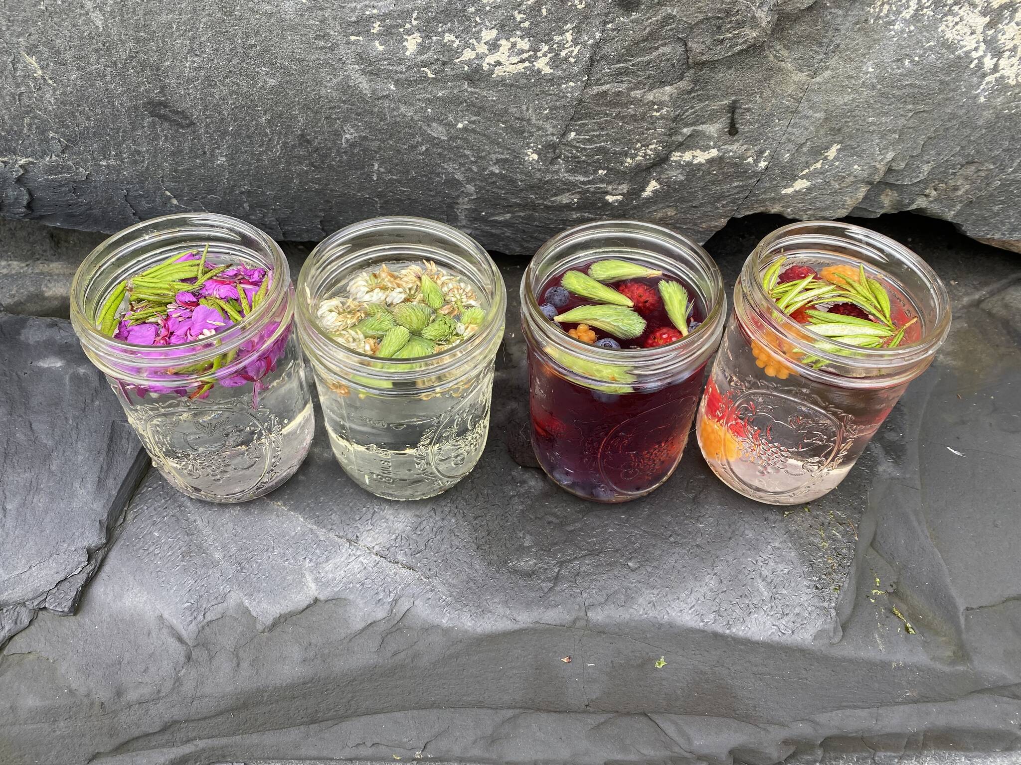 Flavored waters using local ingredients/plants and berries. (Vivian Faith Prescott / For the Capital City Weekly)