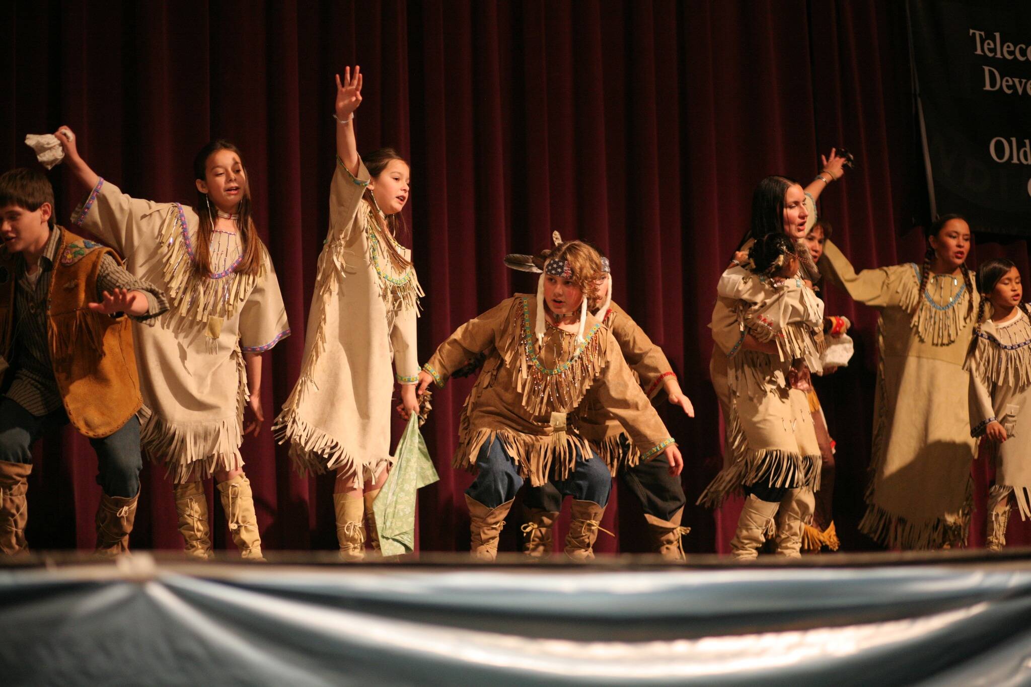 Alaska Federation of Natives 
Youths perform during the 2019 Alaska Federation of Natives convention in Fairbanks. The convention, which AFN says is the largest representative annual gathering in the United States of Native peoples, is meeting in-person for the first time in two years from Oct. 20-22 in Anchorage.