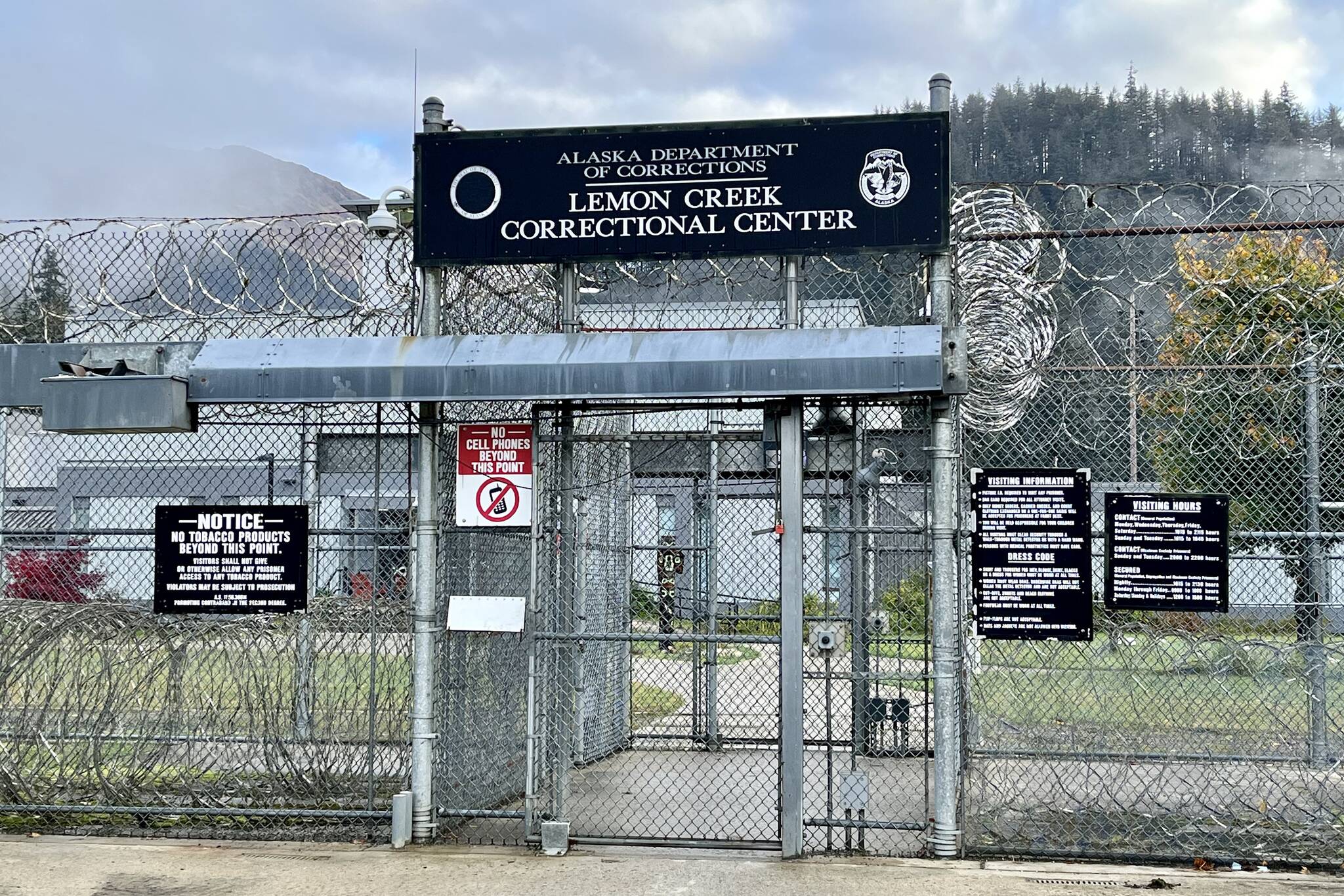 This photo shows Lemon Creek Correctional Center in Juneau. About 20% of the prison’s population was recently relocated to other facilities in South Central Alaska. The transfers come amid renovations to the aging facility. (Jonson Kuhn / Juneau Empire)