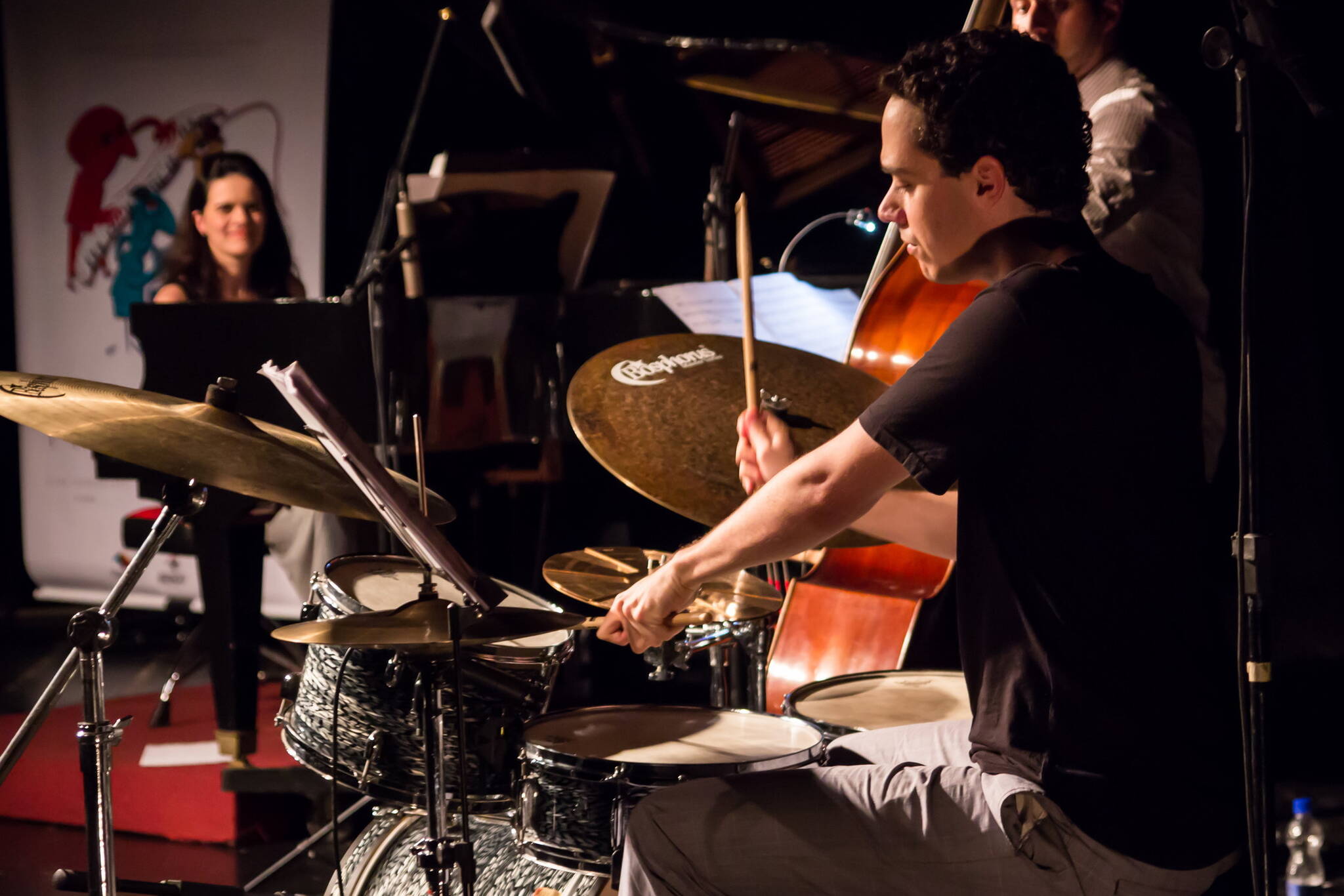 Percussionist Fabio Augustinis performs with a jazz ensemble in this undated photo from his official website’s gallery page. He is scheduled to be one of two visiting musicians performing with the Juneau Symphony during its first mainstage concert of its 60th season this weekend. (Courtesy of Fabio Augustinis)