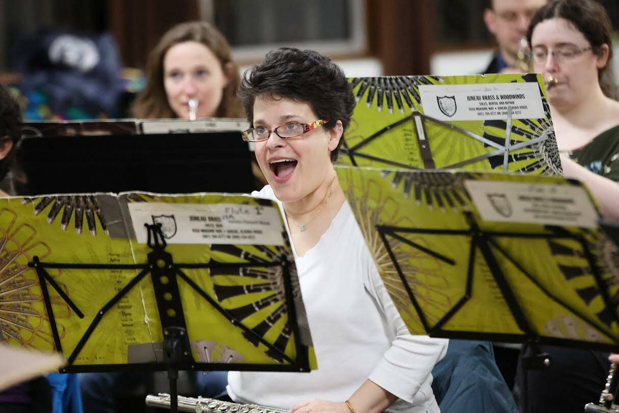 photos by Ben Hohenstatt / Juneau Empire
Danielle Koch raises her voice during rehearsal for “Godzilla Eats Las Vegas.” The piece includes a number of vocalized moments, and it will be performed along a video that shows the King of All Monsters terrorizing Sin City.