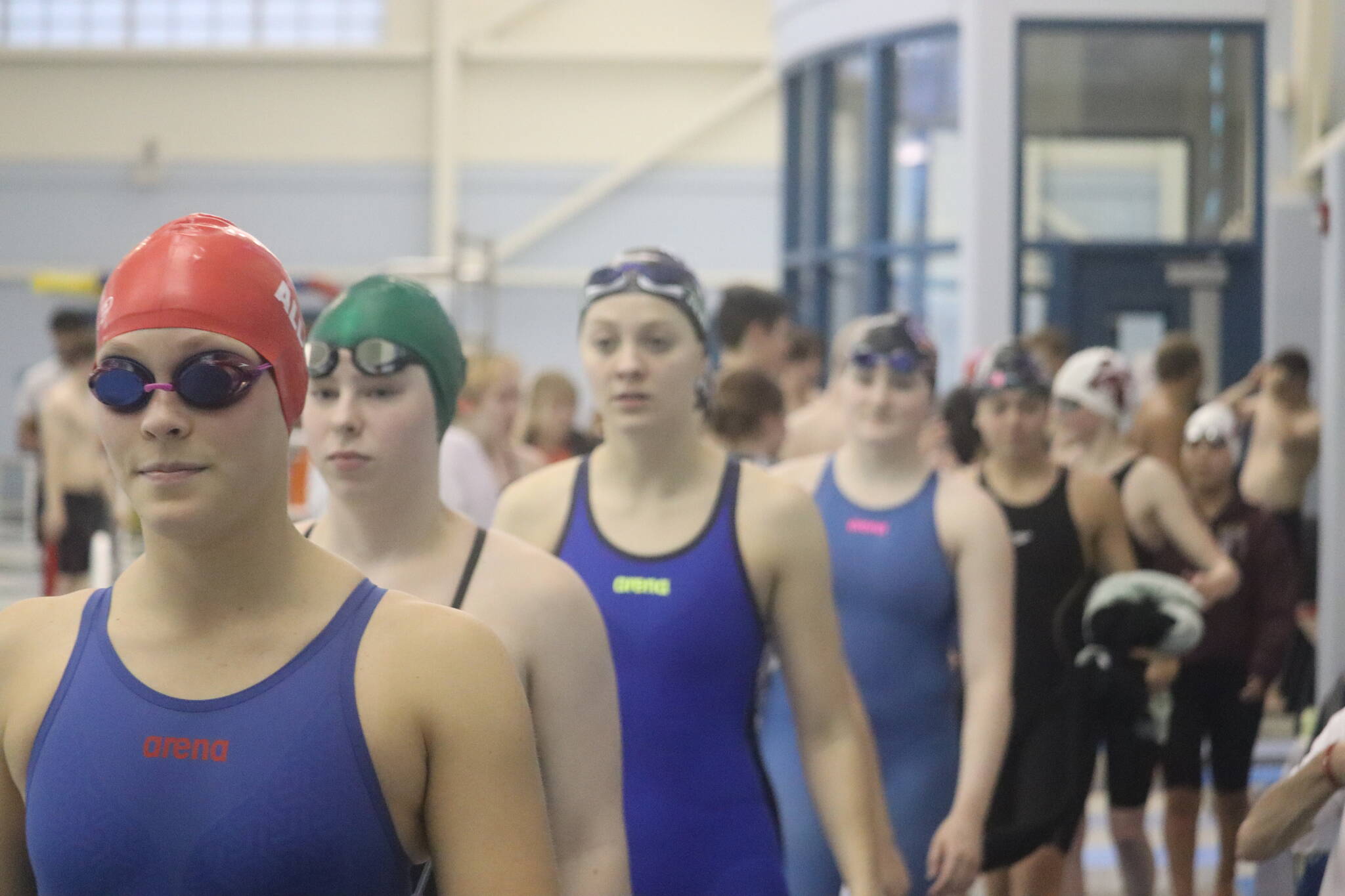 Large crowds turned out to support high school swimmers through Alaska at the Region V meet on Friday and Saturday, Oct. 28, 29 at in Juneau at Dimond Park Aquatic Center. (Jonson Kuhn / Juneau Empire)