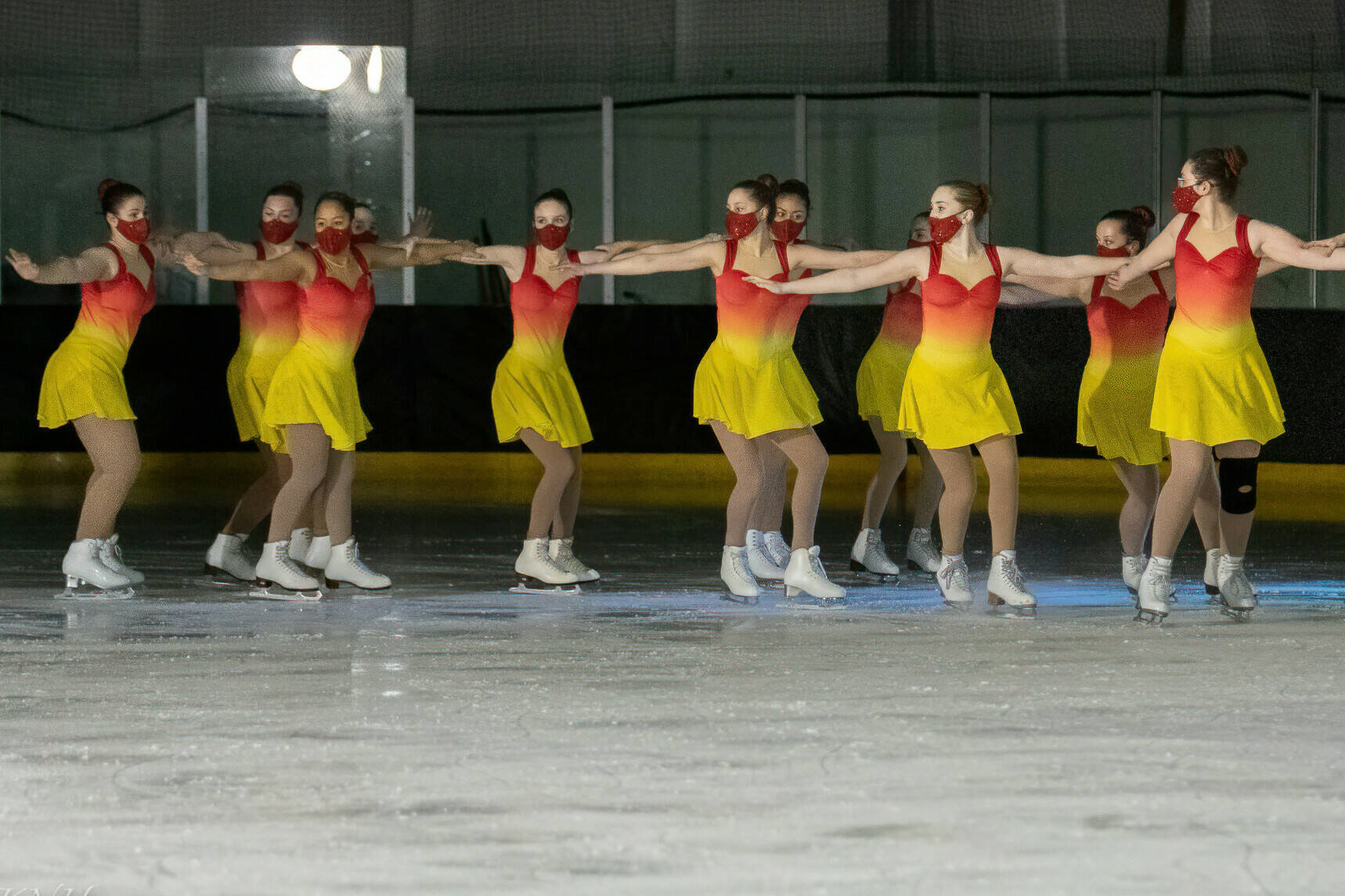 Juneau Skating Club Forget-Me-Not team featured in last year’s spring event. The team is traveling to Irvine, California to compete in the Glacier Falls Classic on Saturday, Nov. 12. (Courtesy Photo / Kim Hort)