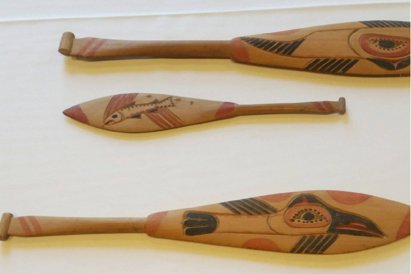 Ceremonial paddles were among the 25 artifacts repatriated by Organized Village of Kake. (Courtesy / Frank Hughes)