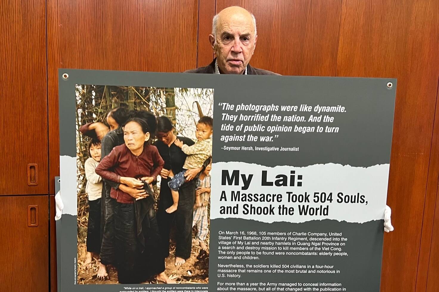 Exhibit curator Ron Carver designed “Mỹ Lai – A Massacre Took 504 Souls, and Shook the World"  to progress from gruesome images to the soldiers who courageously intervened. And to those who made sure America and the world learned the truth. (Courtesy Photo)